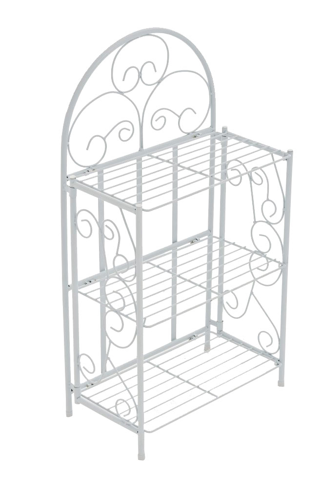 CLP Standregal Rosa im Landhausstil | Klappbares Eisenregal mit 3 Regalebenen | In verschiedenen Farben erh&auml;ltlich 