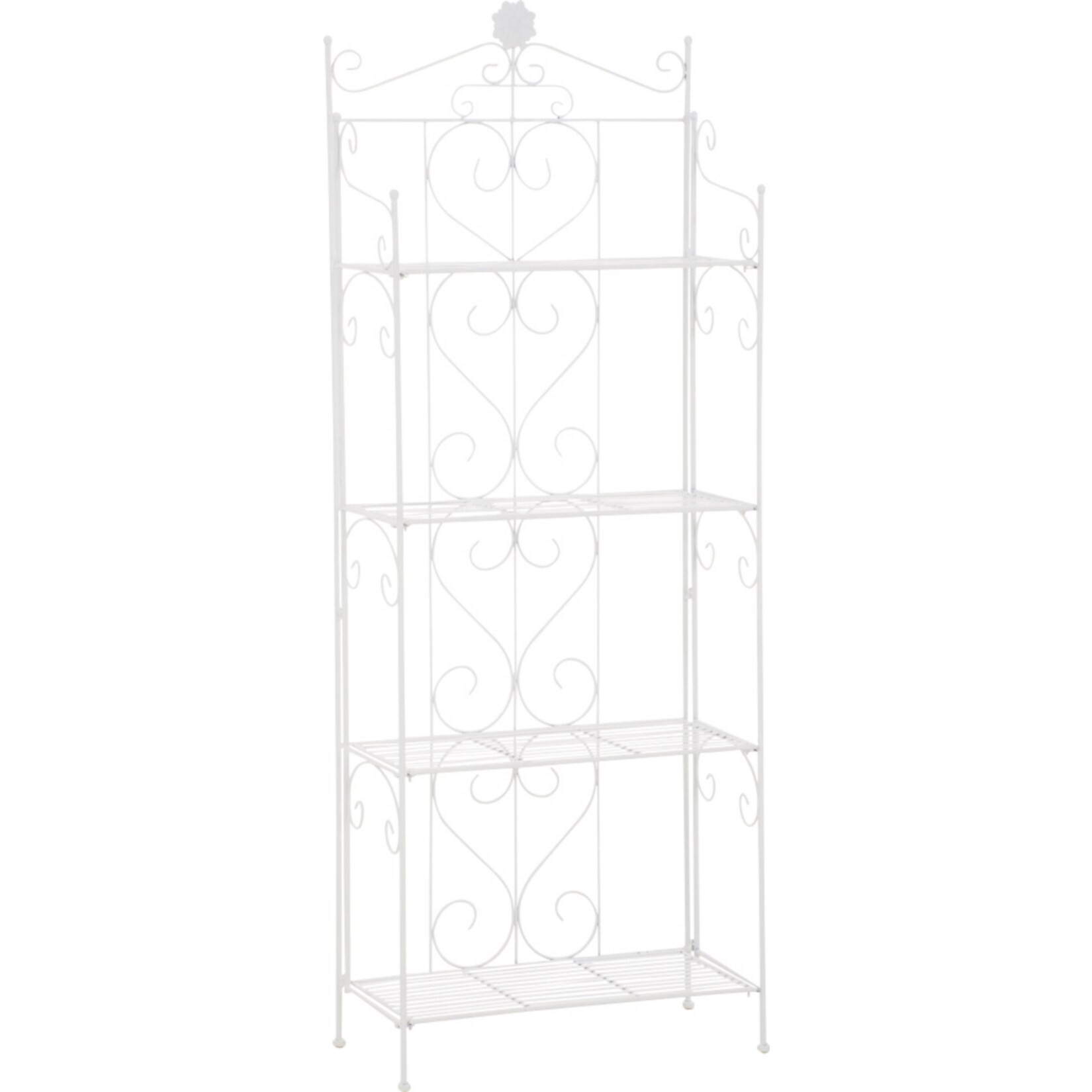 CLP Lenja stabiles Standregal im Landhausstil I Klappbares Eisenregal mit 4 Regalb&ouml;den I In verschiedenen Farben erh&auml;ltlich 