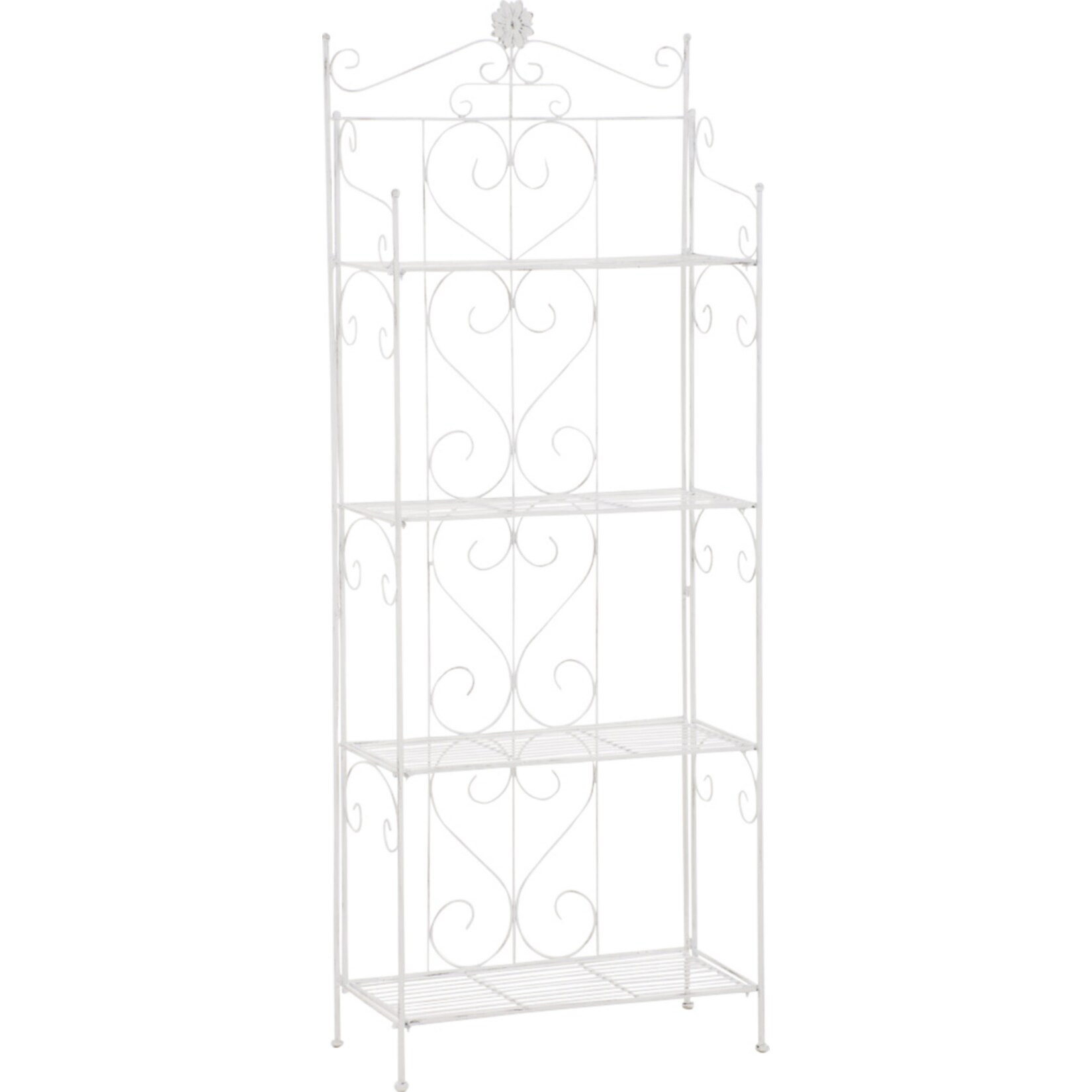 CLP Lenja stabiles Standregal im Landhausstil I Klappbares Eisenregal mit 4 Regalb&ouml;den I In verschiedenen Farben erh&auml;ltlich 