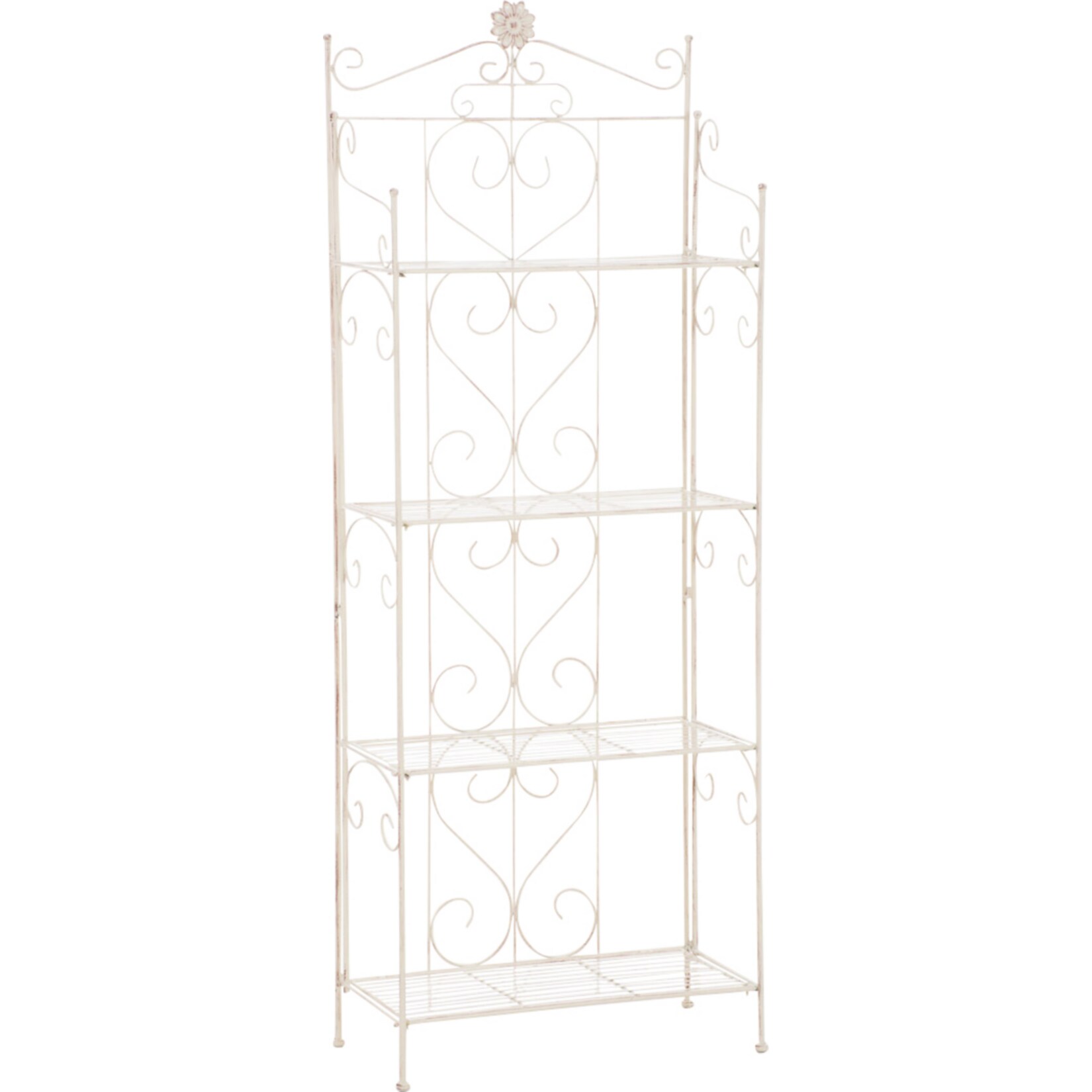 CLP Lenja stabiles Standregal im Landhausstil I Klappbares Eisenregal mit 4 Regalb&ouml;den I In verschiedenen Farben erh&auml;ltlich 