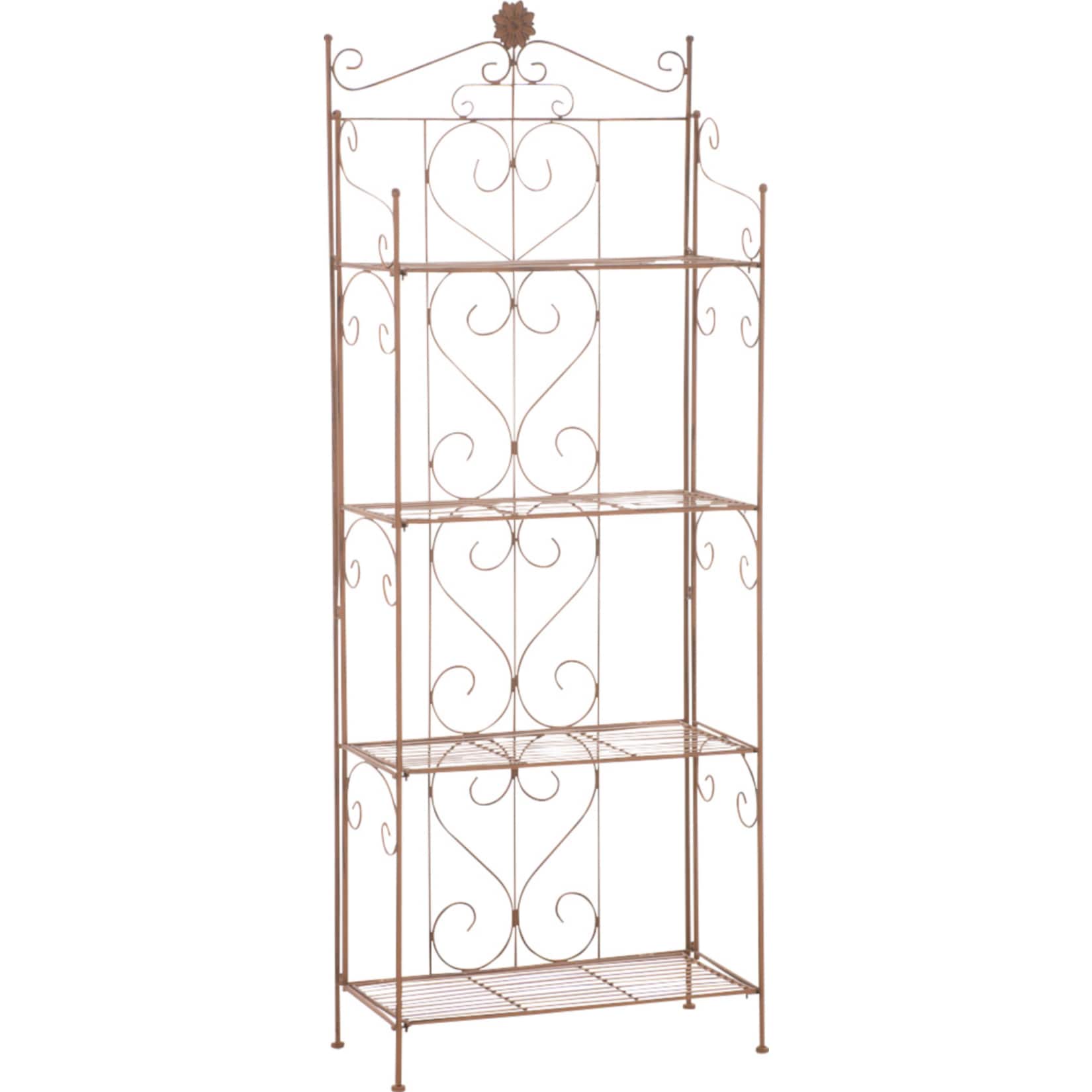 CLP Lenja stabiles Standregal im Landhausstil I Klappbares Eisenregal mit 4 Regalb&ouml;den I In verschiedenen Farben erh&auml;ltlich 