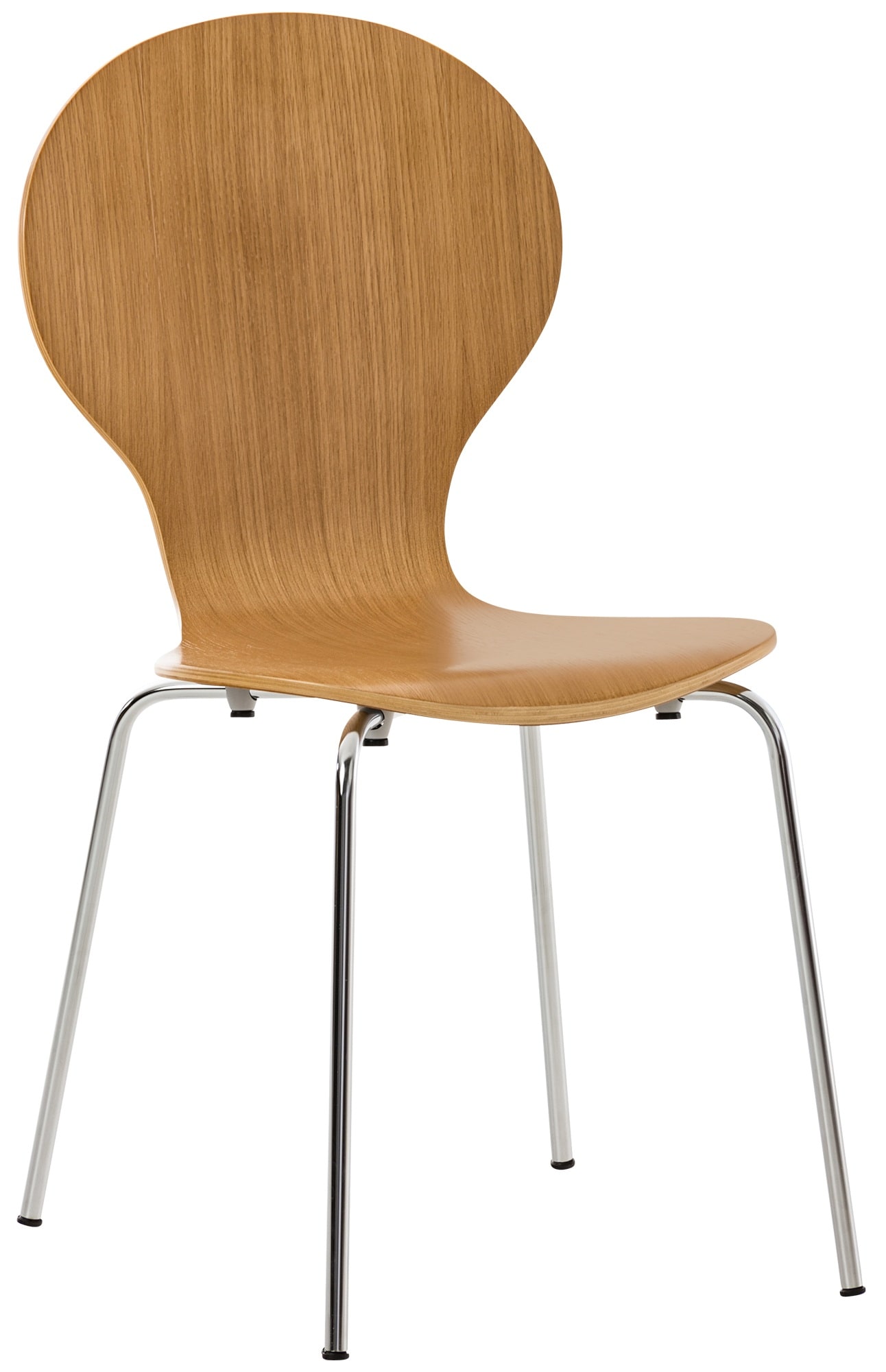 CLP Stapelstuhl Diego I Komfortabler Esszimmerstuhl I Metallgestell, Holzsitz I Ergonomisches Design I Platzsparend In Esszimmer Und K&uuml;che 