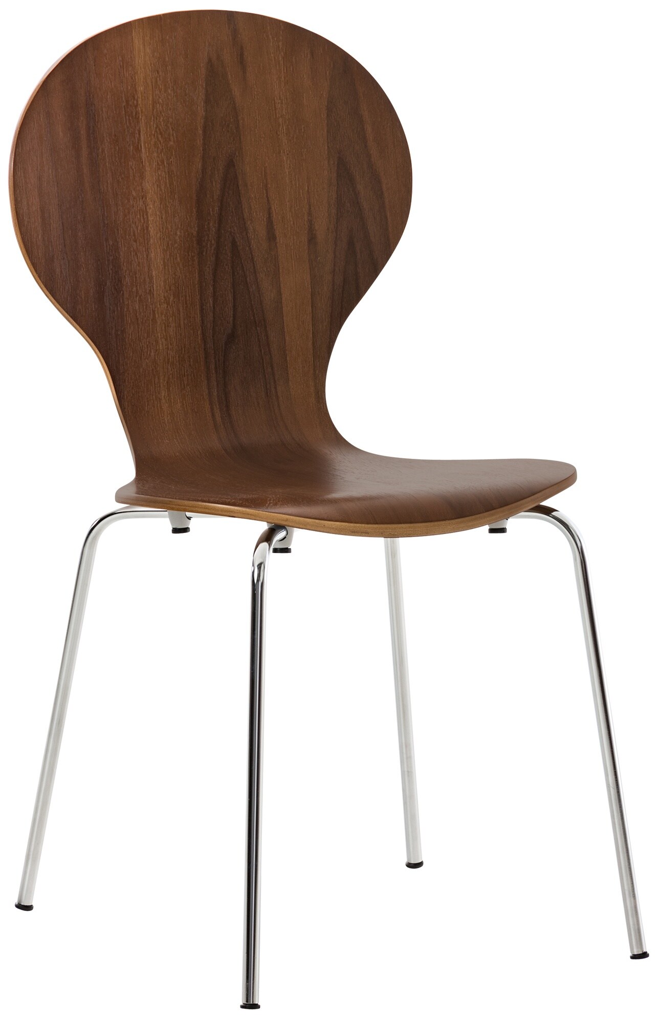 CLP Stapelstuhl Diego I Komfortabler Esszimmerstuhl I Metallgestell, Holzsitz I Ergonomisches Design I Platzsparend In Esszimmer Und K&uuml;che 