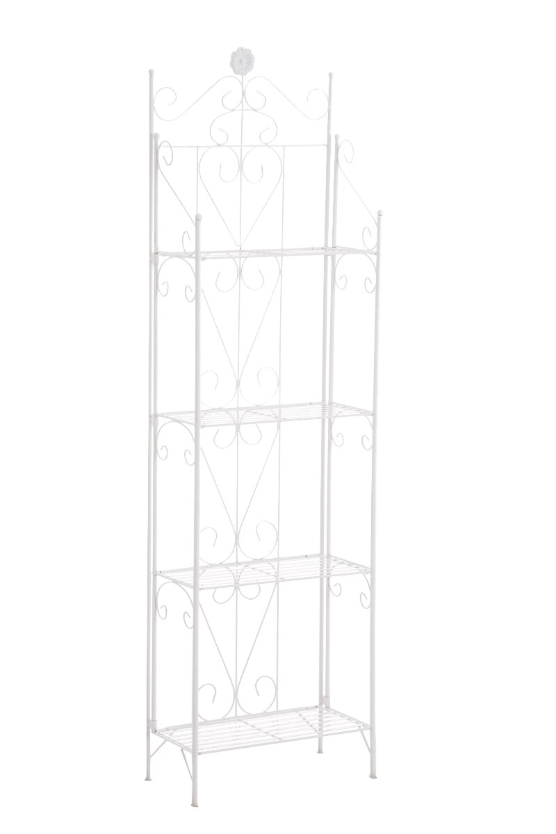 CLP Eisen-Standregal EMMA I Klappregal mit 4 Ablagef&auml;chern im Landhausstil I In verschiedenen Farben erh&auml;ltlich 