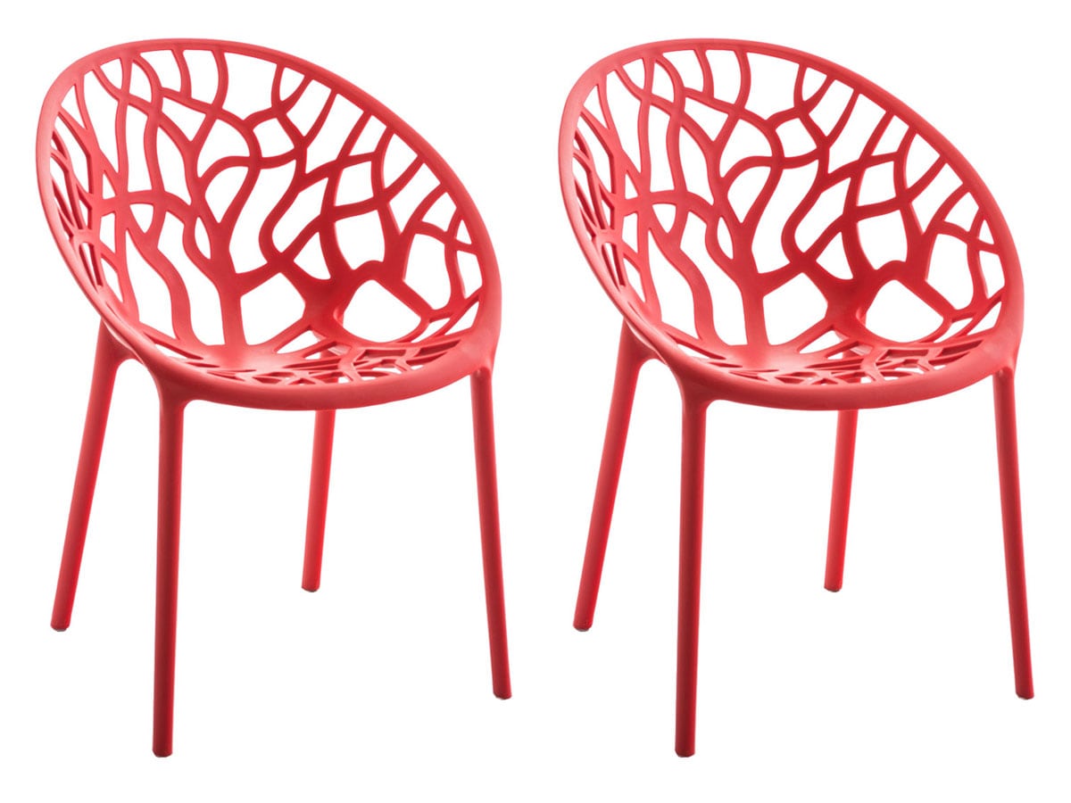 CLP Gartenstuhl 2er Set, stapelbar und wetterfest, modern mit nicht verstellbaren Armlehnen, Gestell Kunststoff, Hope 