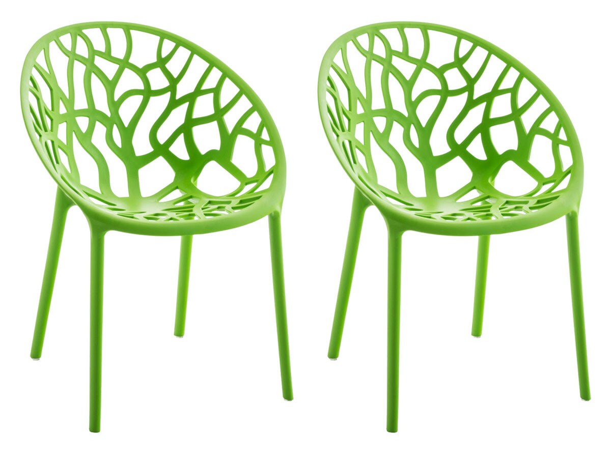 CLP Gartenstuhl 2er Set, stapelbar und wetterfest, modern mit nicht verstellbaren Armlehnen, Gestell Kunststoff, Hope 