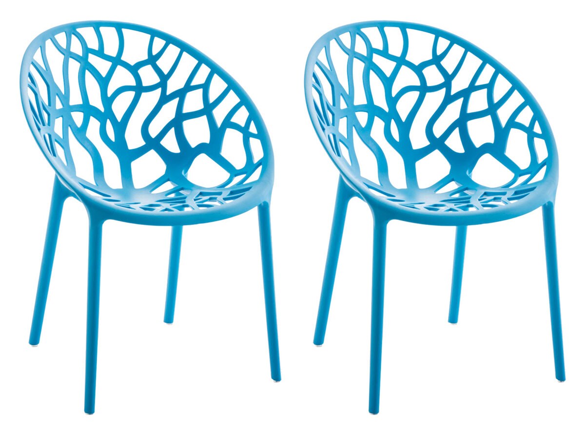 CLP Gartenstuhl 2er Set, stapelbar und wetterfest, modern mit nicht verstellbaren Armlehnen, Gestell Kunststoff, Hope 