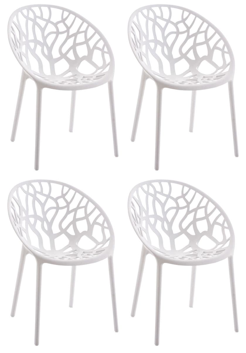 CLP Gartenstuhl 4er Set, stapelbar und wetterfest, modern mit nicht verstellbaren Armlehnen, Gestell Kunststoff, Hope 