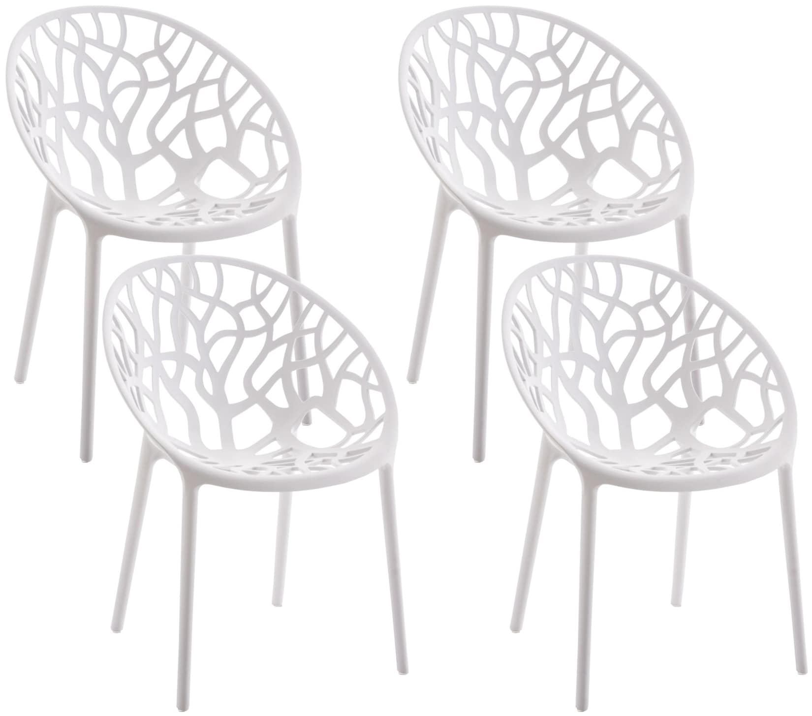 CLP Gartenstühle 4er Set stapelbar wetterfest Hope, Gartensessel mit Lehnen UV-beständig, Outdoorstühle aus Kunststoff bis 150 kg belastbar,