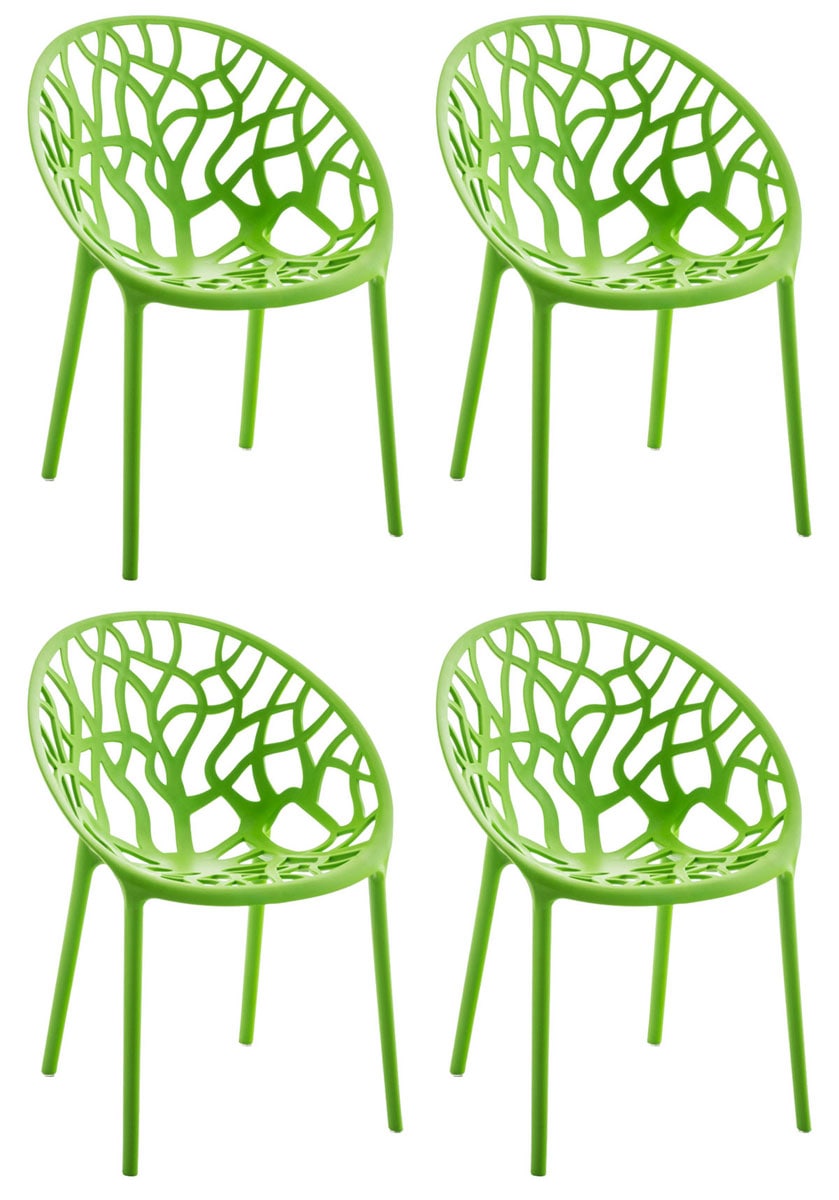 CLP Gartenstuhl 4er Set, stapelbar und wetterfest, modern mit nicht verstellbaren Armlehnen, Gestell Kunststoff, Hope 