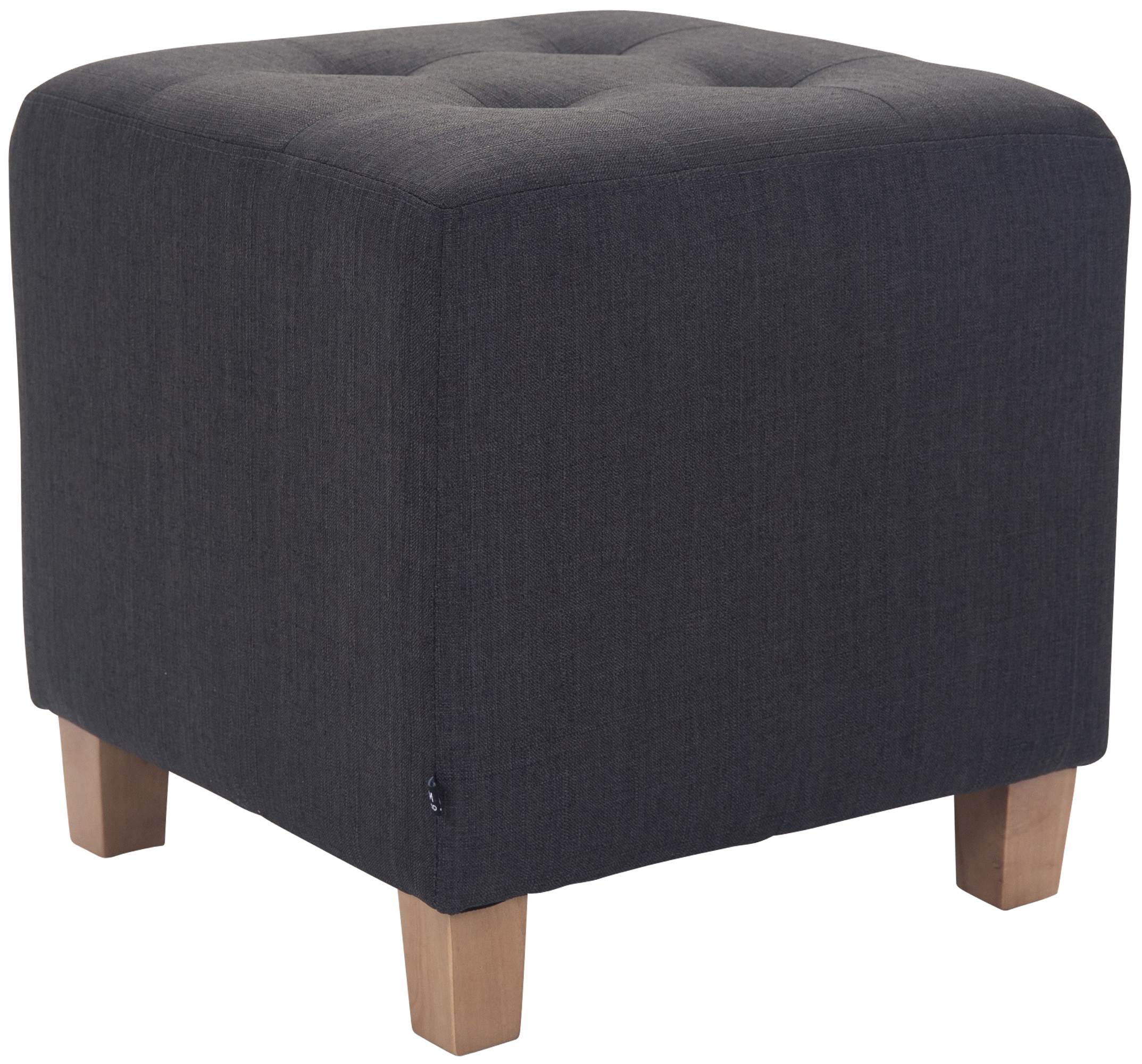 CLP Sitzhocker Pharao I Gepolsterter Sitzw&uuml;rfel Mit Stoff-Bezug I Helle Holzbeine 