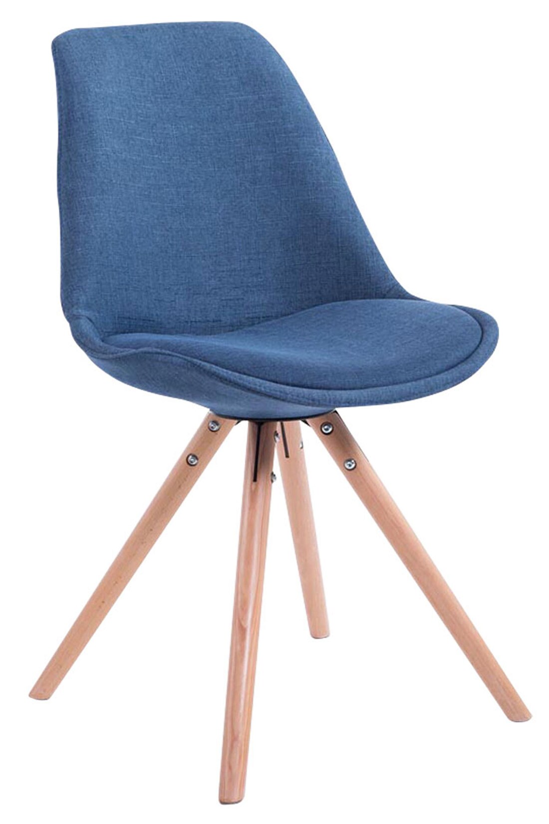 CLP Retro-Stuhl Toulouse Rund Mit Stoffbezug Und Hochwertigem Sitzpolster I Lehnstuhl Mit Stabilem Holzgestell I Sitzhöhe 48 cm