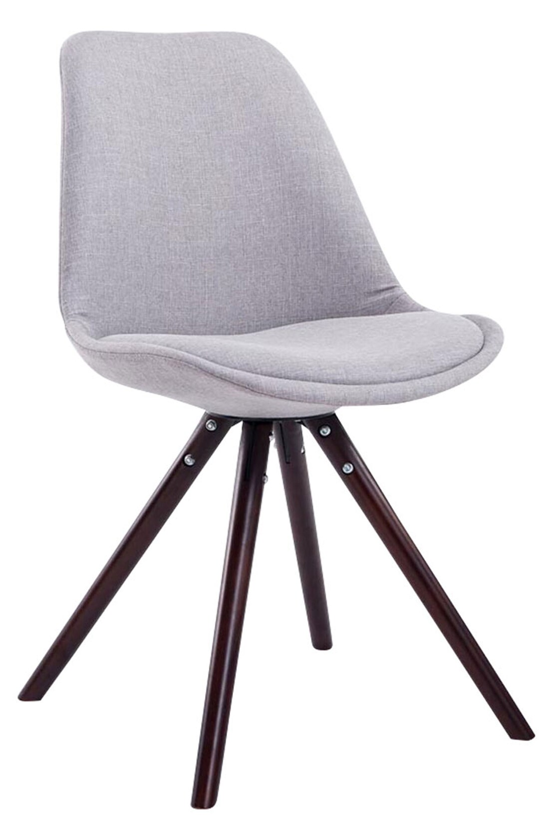 CLP Besucherstuhl Toulouse Stoff Cappuccino Rund Farbe: grau, Gestell Farbe: cappuccino