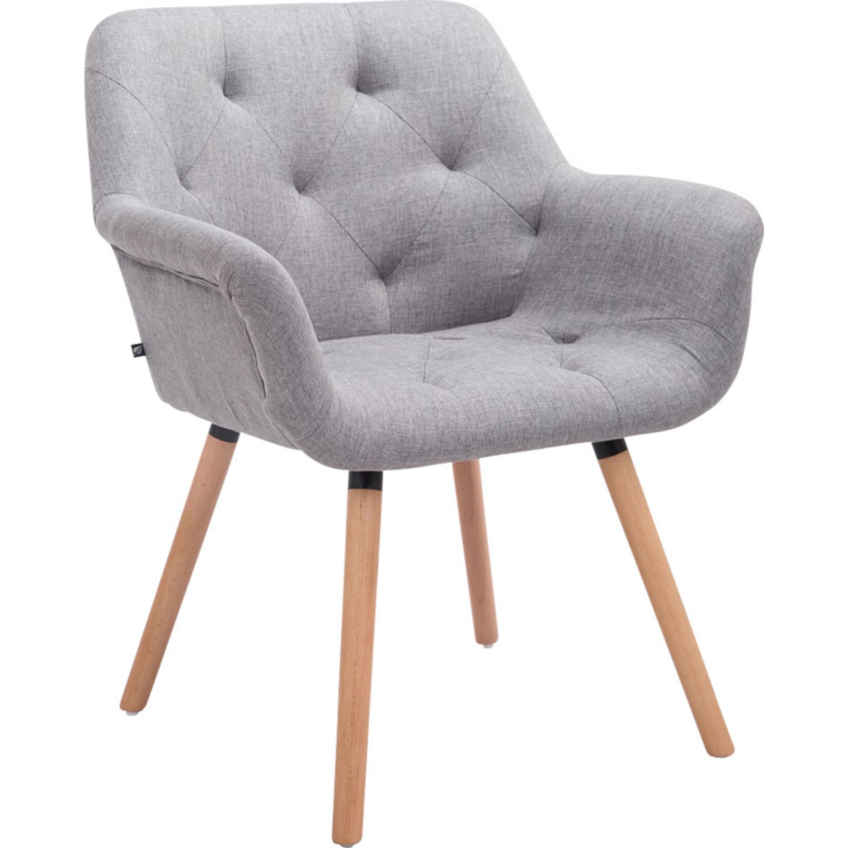 CLP Esszimmerstuhl Cassidy Mit Stoffbezug Und Sesself&ouml;rmigem Gepolstertem Sitz I Retrostuhl Mit Armlehne Und 45 CM Sitzh&ouml;he 