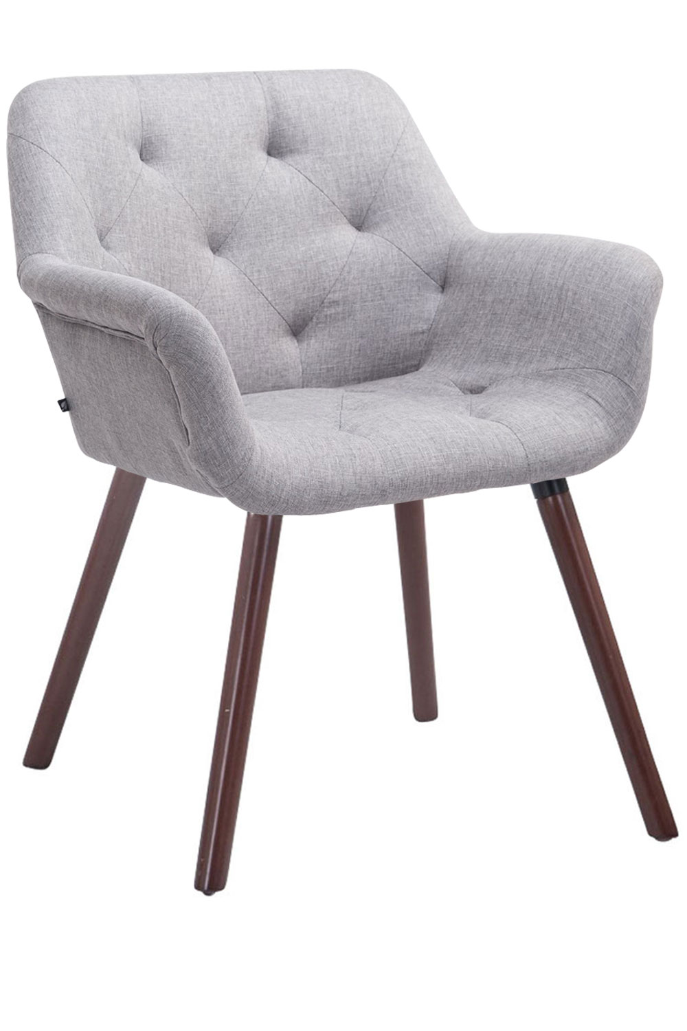 CLP Esszimmerstuhl Cassidy Mit Stoffbezug Und Sesself&ouml;rmigem Gepolstertem Sitz I Retrostuhl Mit Armlehne Und 45 CM Sitzh&ouml;he 