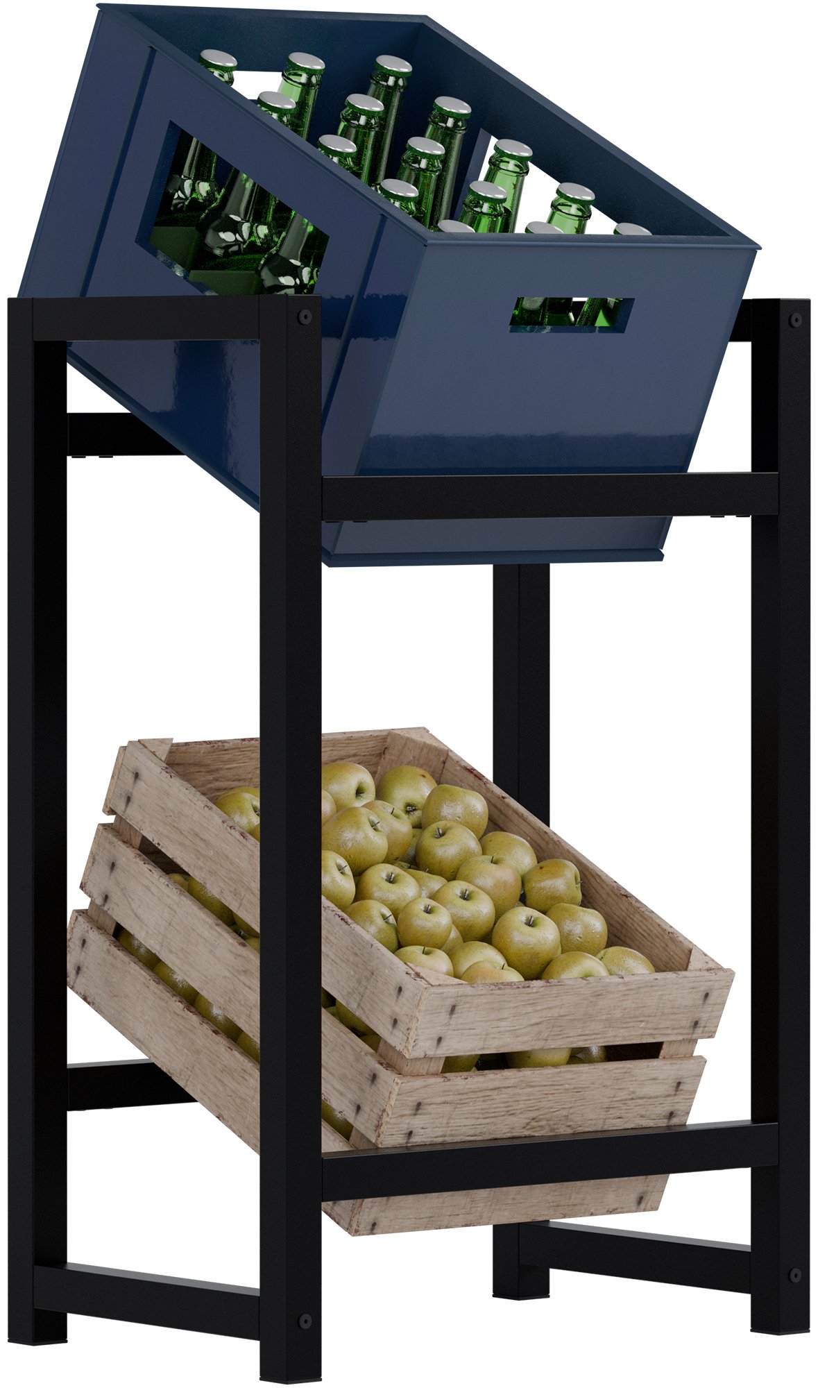 CLP Getr&auml;nkekistenst&auml;nder Metall freistehend Stack, platzsparendes Getr&auml;nkekistenregal robust und platzsparend f&uuml;r Getr&auml;nkekisten 