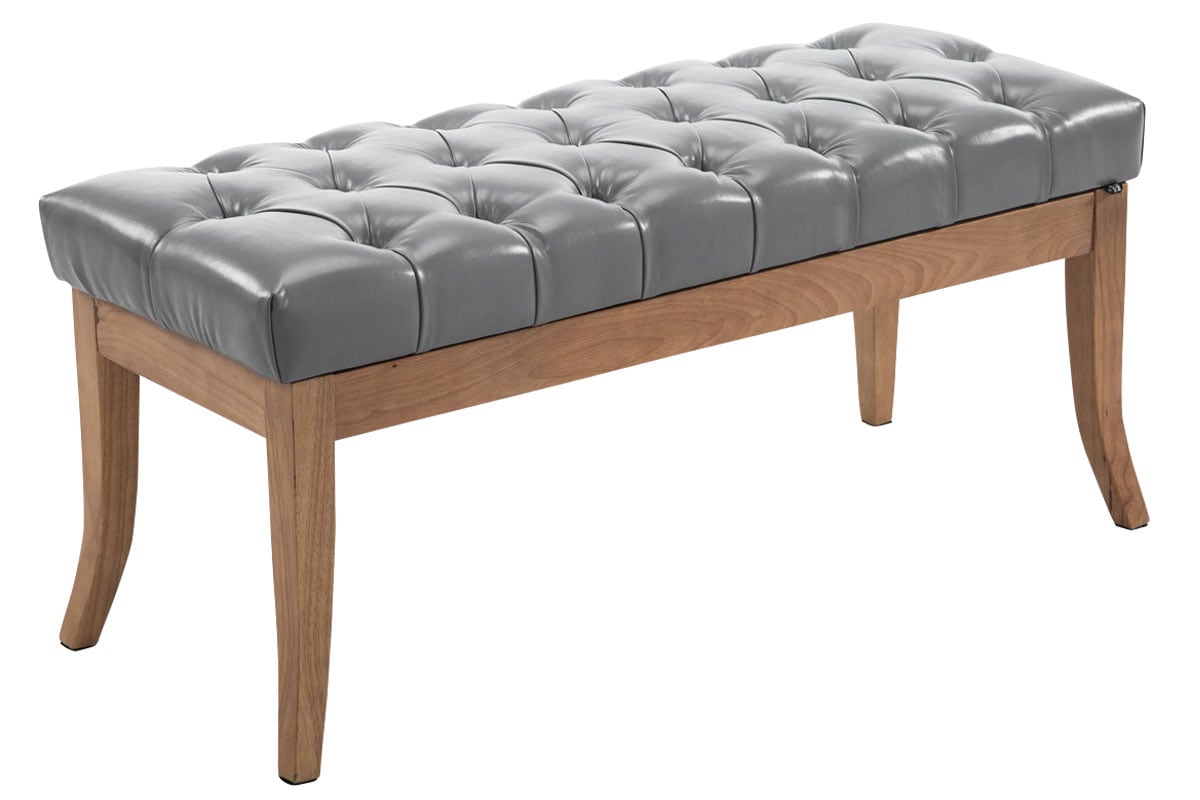 CLP Sitzbank Ramses Mit Polsterung Und Kunstlederbezug I Holzbank Mit 46 CM Sitzh&ouml;he 