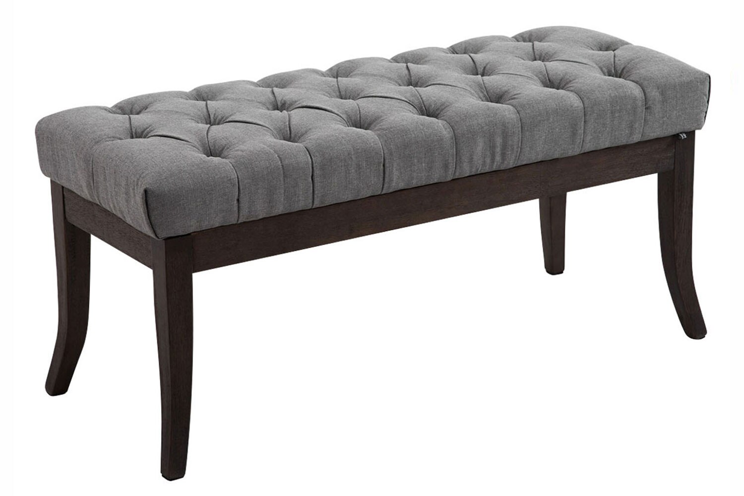 CLP Sitzbank Ramses mit hochwertiger Polsterung und Stoffbezug I Bank mit antik-dunklen Holzbeinen I Holzbank mit einer Sitzhöhe von: 46 cm