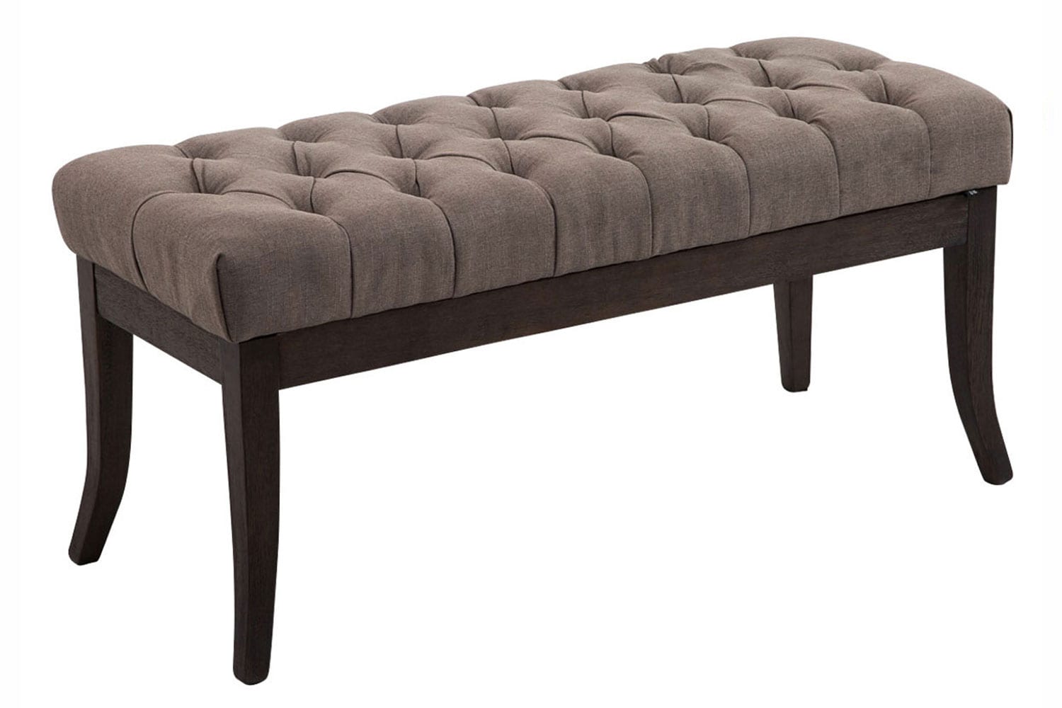 CLP Sitzbank Ramses mit hochwertiger Polsterung und Stoffbezug I Bank mit antik-dunklen Holzbeinen I Holzbank mit einer Sitzhöhe von: 46 cm