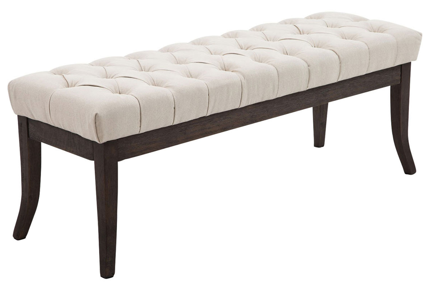 CLP Sitzbank Ramses mit hochwertiger Polsterung und Stoffbezug I Bank mit antik-dunklen Holzbeinen I Holzbank mit einer Sitzh&ouml;he von: 46 cm 