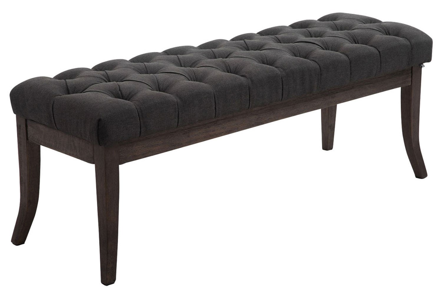 CLP Sitzbank Ramses mit hochwertiger Polsterung und Stoffbezug I Bank mit antik-dunklen Holzbeinen I Holzbank mit einer Sitzh&ouml;he von: 46 cm 