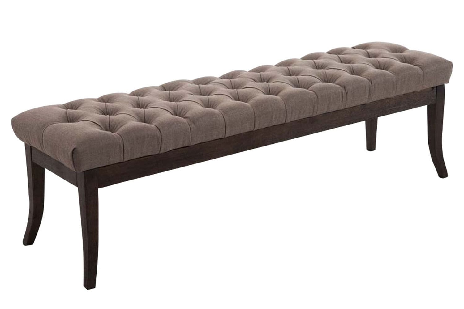 CLP Sitzbank Ramses mit hochwertiger Polsterung und Stoffbezug I Bank mit antik-dunklen Holzbeinen I Holzbank mit einer Sitzhöhe von: 46 cm
