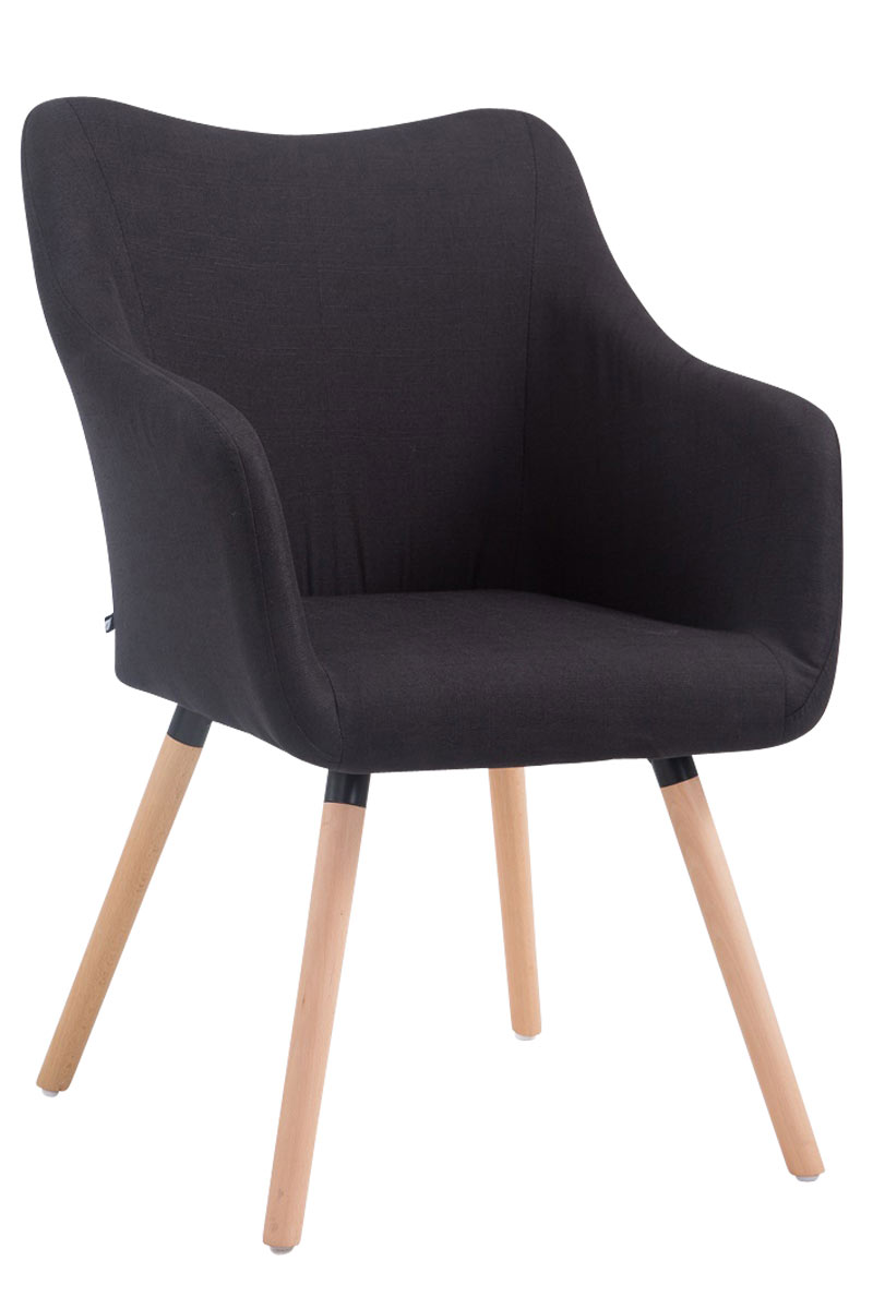 CLP Retrostuhl MCCOY V2 mit hochwertiger Polsterung und Stoffbezug I Esszimmerstuhl mit Armlehne I Polsterstuhl mit Holzgestell 