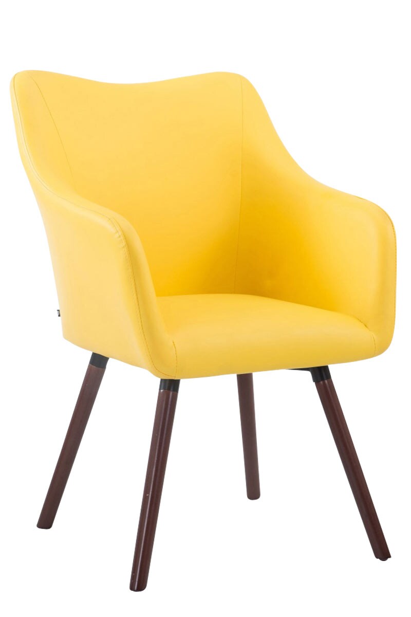 CLP Retrostuhl MCCOY V2 mit hochwertiger Polsterung und Kunstlederbezug I Esszimmerstuhl mit Armlehne I Polsterstuhl mit Holzgestell 