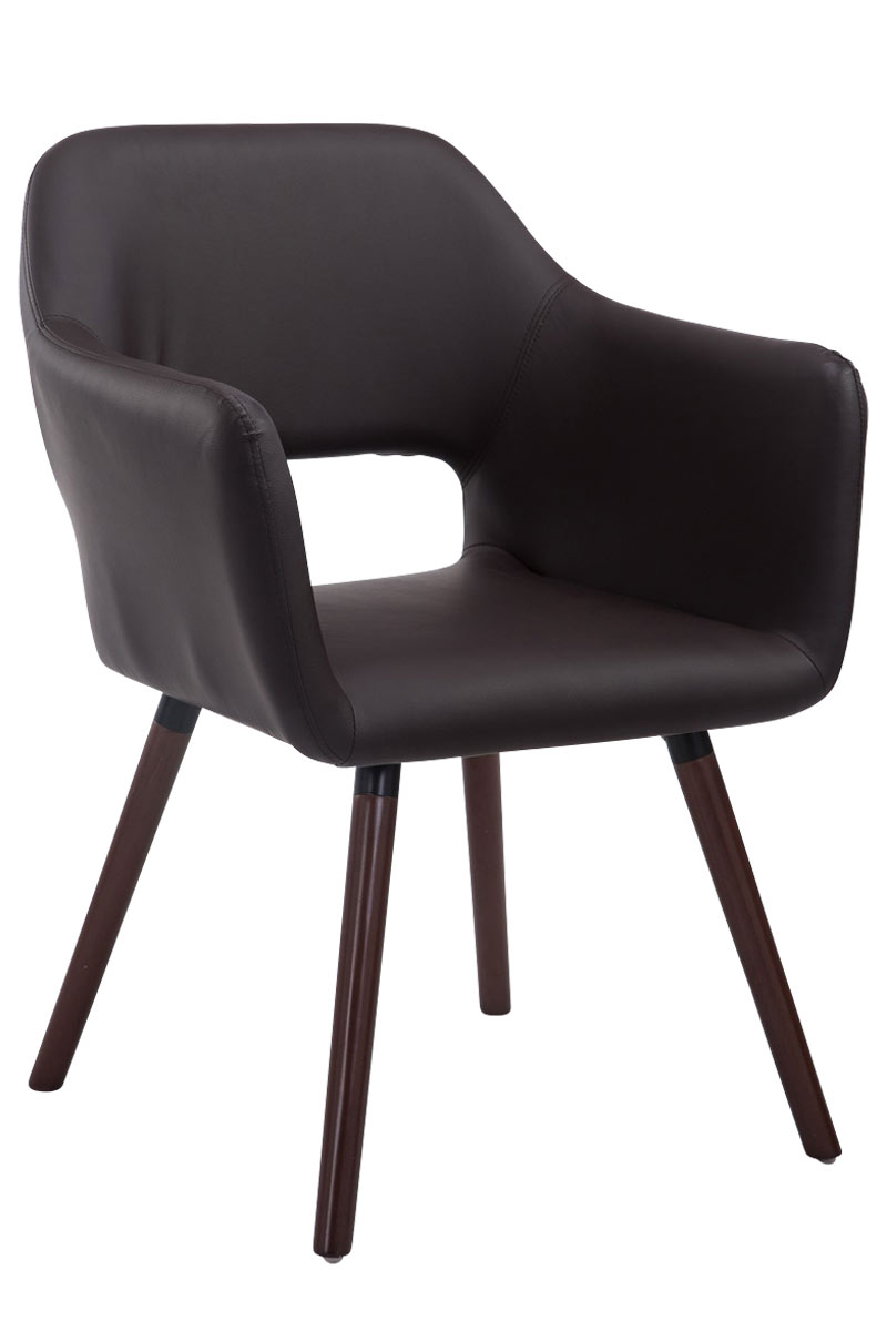 CLP Esszimmerstuhl AUCKLAND mit hochwertiger Polsterung und Kunstlederbezug I Warteraumstuhl mit Holzgestell und Armlehne 