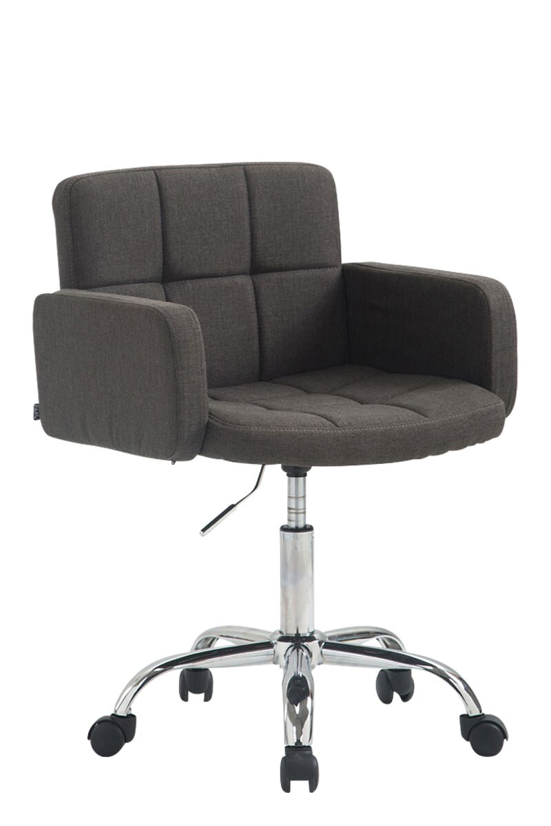 CLP Arbeitshocker Los Angeles Mit Stoffbezug I H&ouml;henverstellbarer Hocker Mit Leichtlaufrollen Aus Kunststoff 