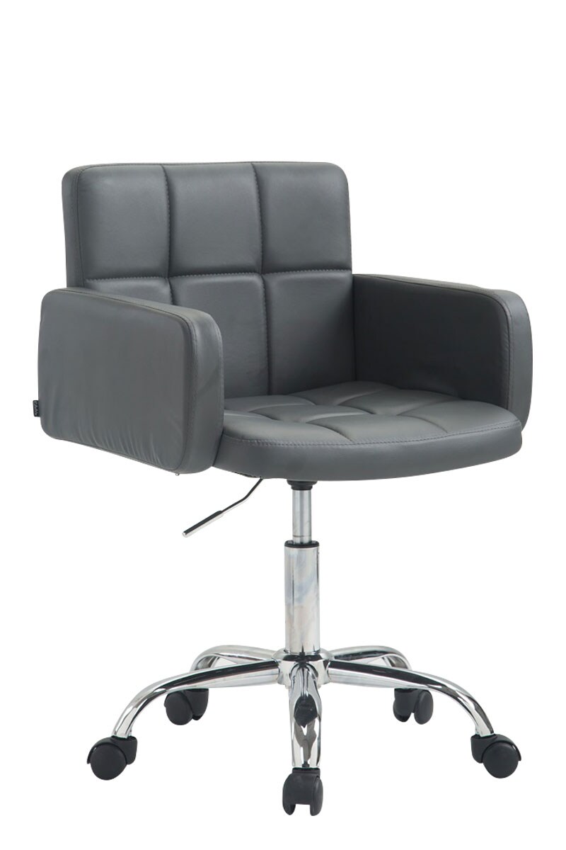 CLP Arbeitshocker Los Angeles Mit Kunstlederbezug I Drehstuhl Mit Laufrollen I H&ouml;henverstellbarer Rollhocker Mit Metallgestell 