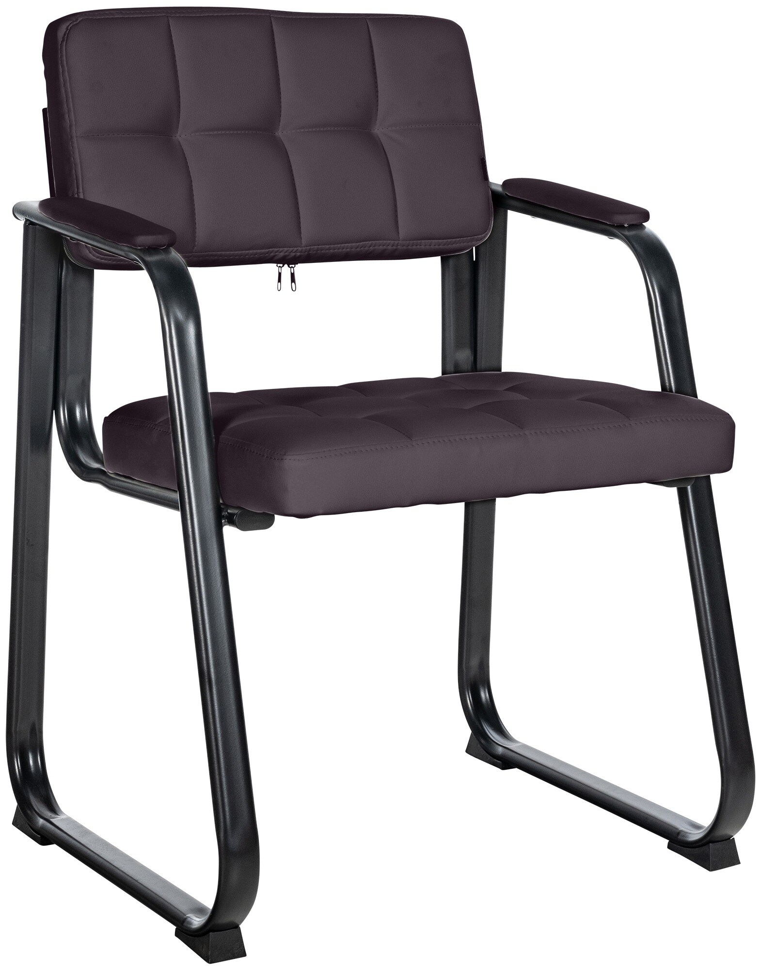 CLP Besucherstuhl gepolstert ergonomisch Canada, mit Armlehne und Stoffbezug, Metallgestell matt schwarz, bis 120 kg belastbar 