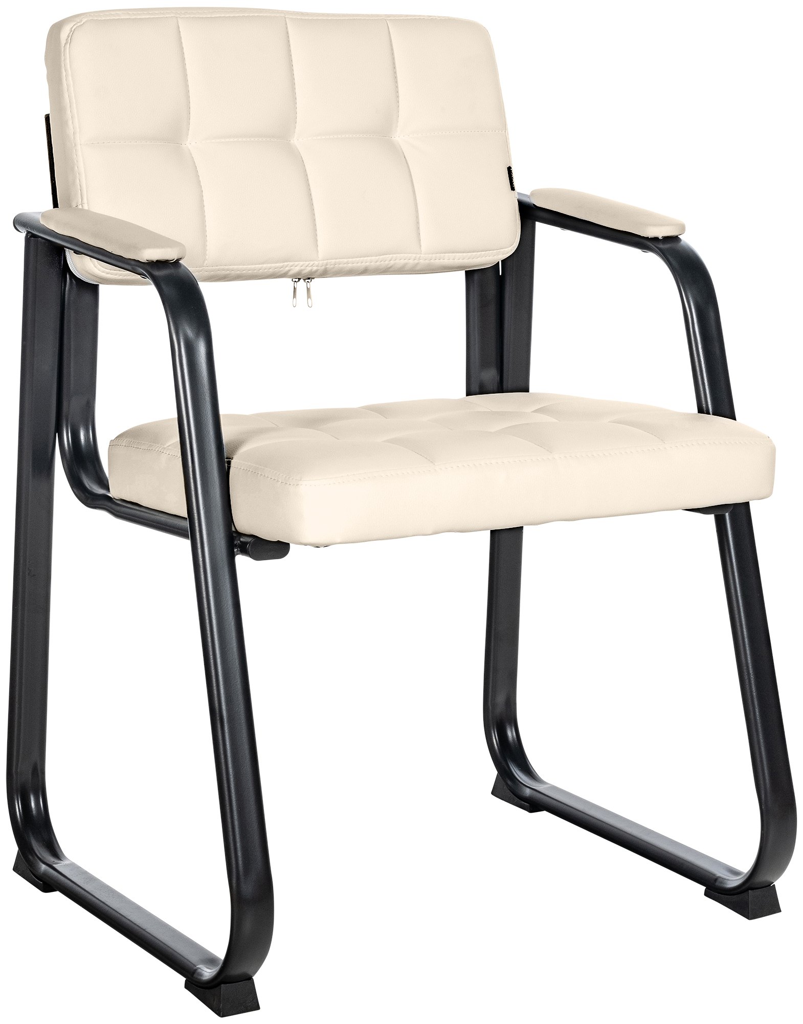 CLP Besucherstuhl gepolstert ergonomisch Canada, mit Armlehne und Stoffbezug, Metallgestell matt schwarz, bis 120 kg belastbar 