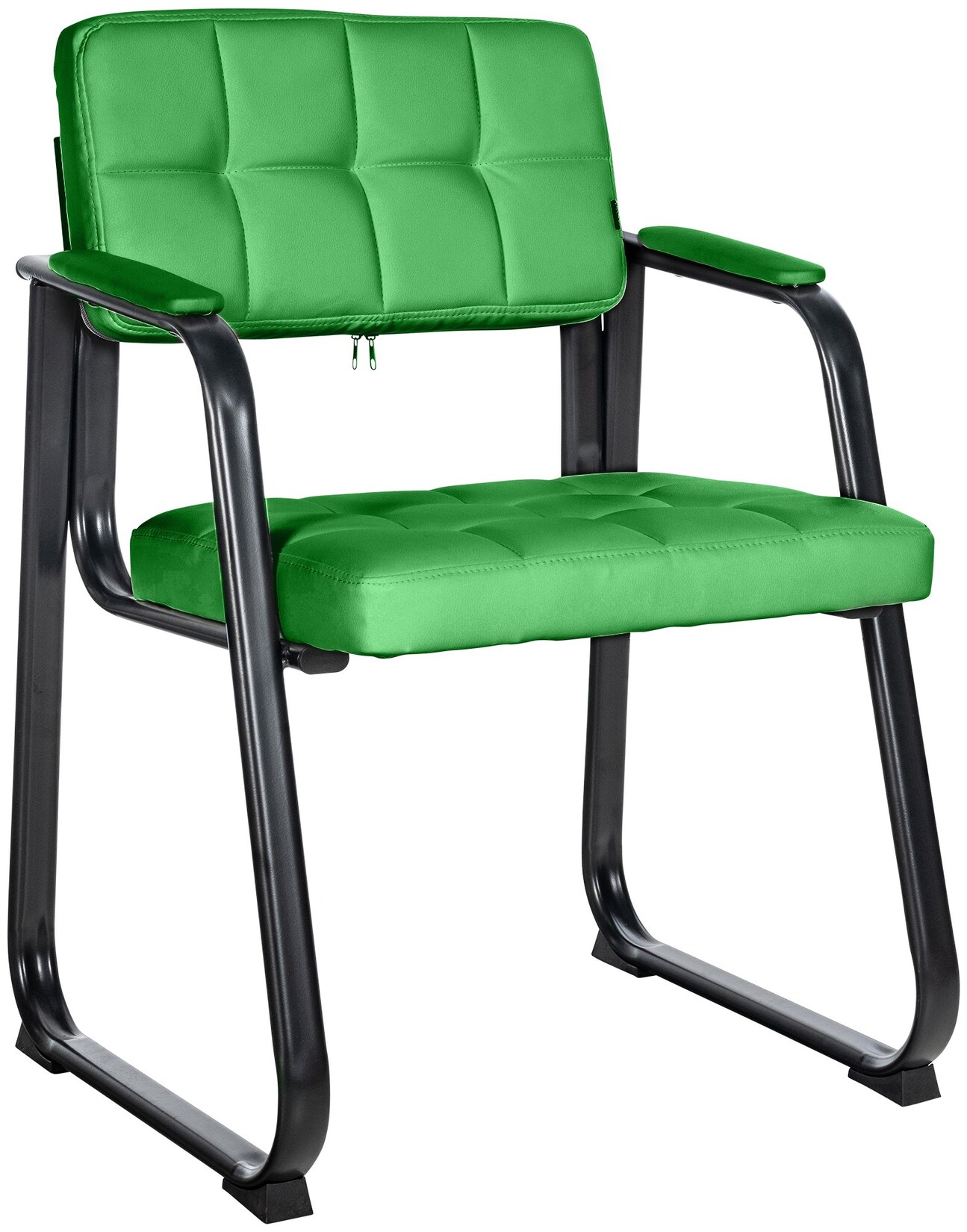 CLP Besucherstuhl gepolstert ergonomisch Canada, mit Armlehne und Stoffbezug, Metallgestell matt schwarz, bis 120 kg belastbar