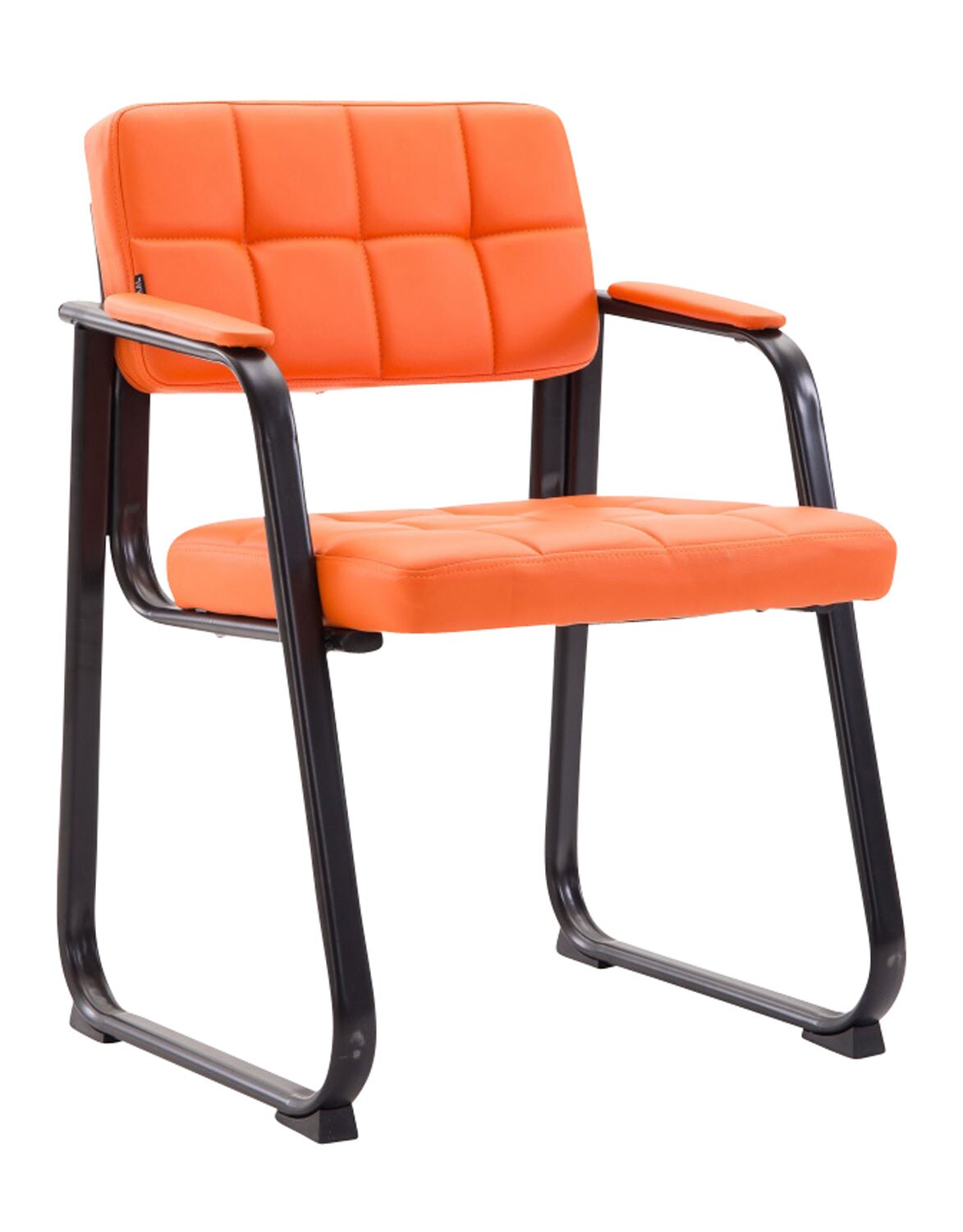 CLP Besucherstuhl gepolstert ergonomisch Canada, mit Armlehne und Stoffbezug, Metallgestell matt schwarz, bis 120 kg belastbar 