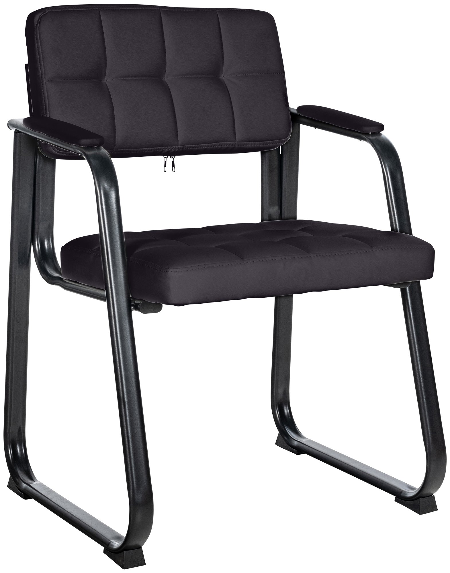 CLP Besucherstuhl gepolstert ergonomisch Canada, mit Armlehne und Stoffbezug, Metallgestell matt schwarz, bis 120 kg belastbar 
