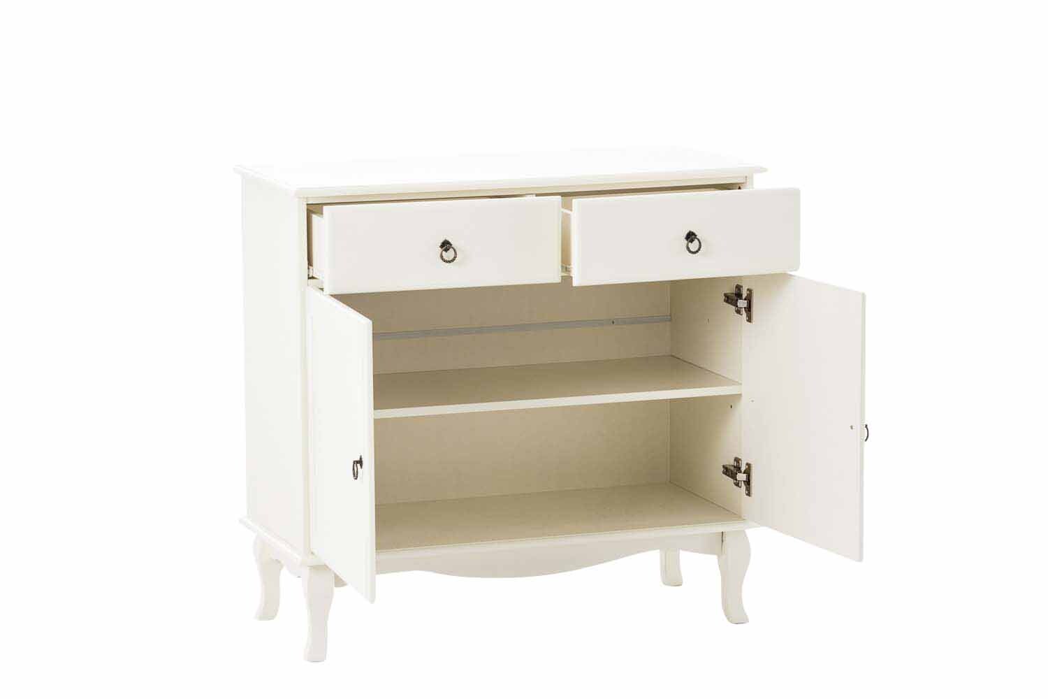 CLP Kommode Lenni aus MDF und Kiefernholz I Sideboard mit zwei F&auml;chern und zwei Schubladen 