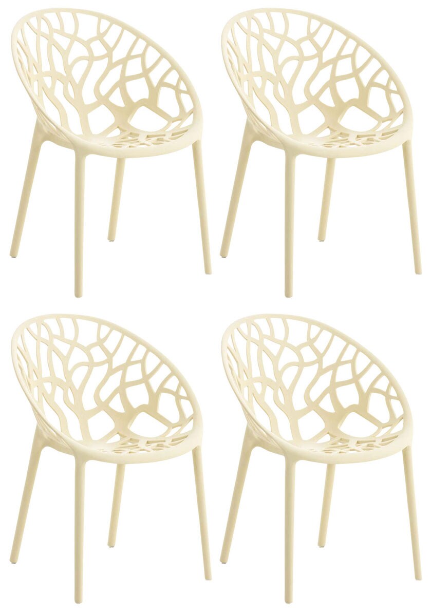 CLP Gartenstuhl 4er Set Hope, stapelbar, wetterfest, modern, mit nicht verstellbaren Armlehnen, Kunststoffgestell, bis 150 kg belastbar 