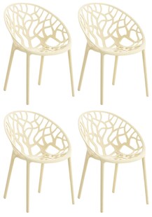 CLP Gartenstuhl 4er Set, stapelbar und wetterfest, modern mit nicht verstellbaren Armlehnen, Gestell Kunststoff, Hope 