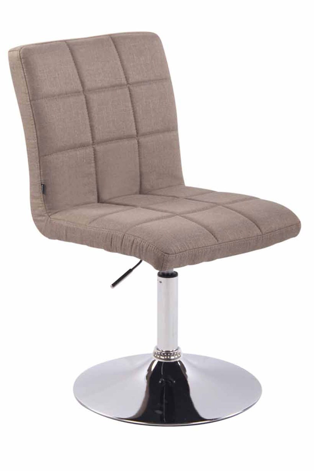CLP Esszimmerstuhl höhenverstellbar Ricky, drehbar mit Stoffbezug, 360° Sitzfunktion, Trompetenfuß, Metallgestell in Chromoptik