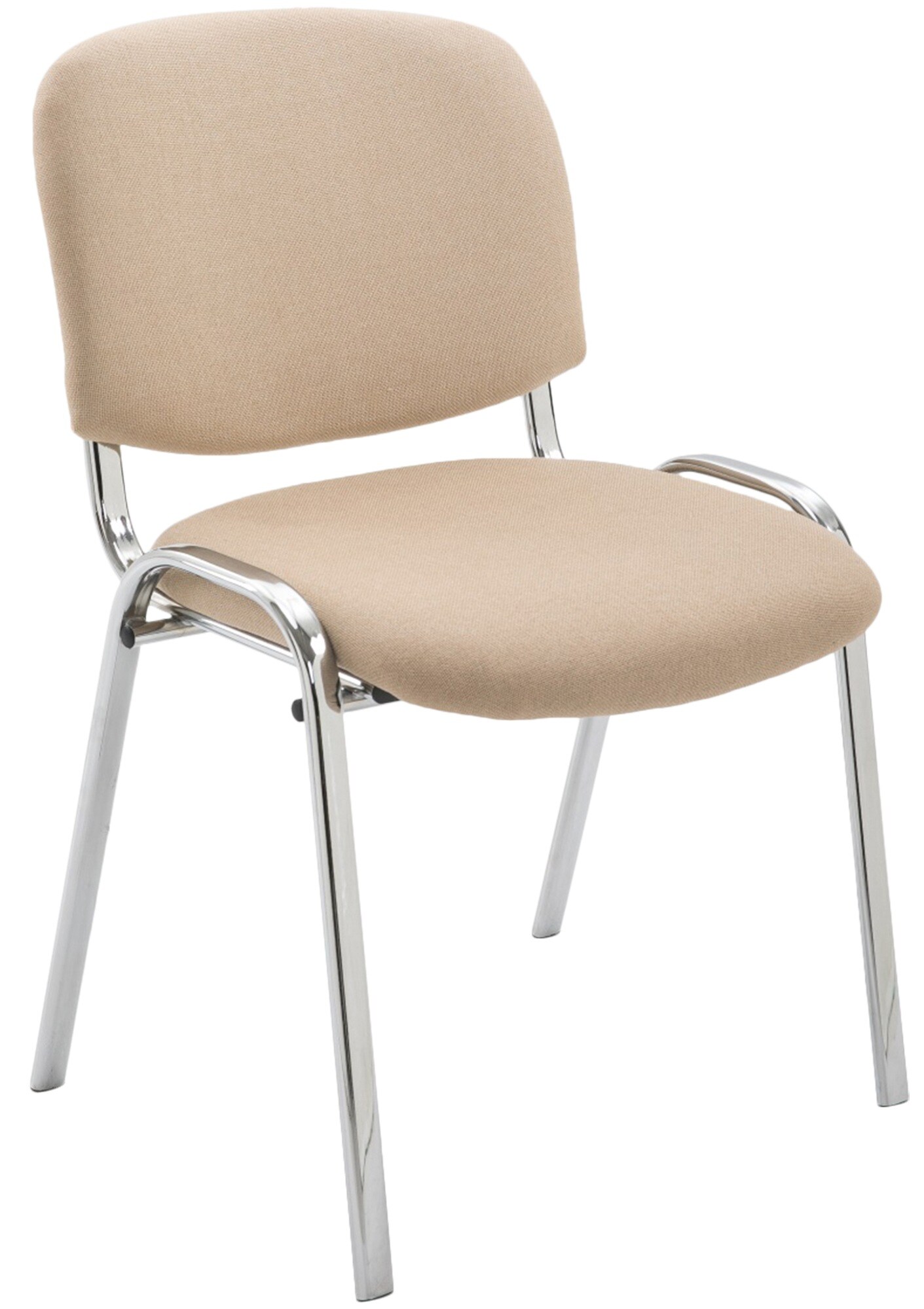 CLP Konferenzstuhl KEN CHROM mit hochwertiger Polsterung und Stoffbezug I Stapelstuhl mit robustem Metallgestell in Chromoptik 