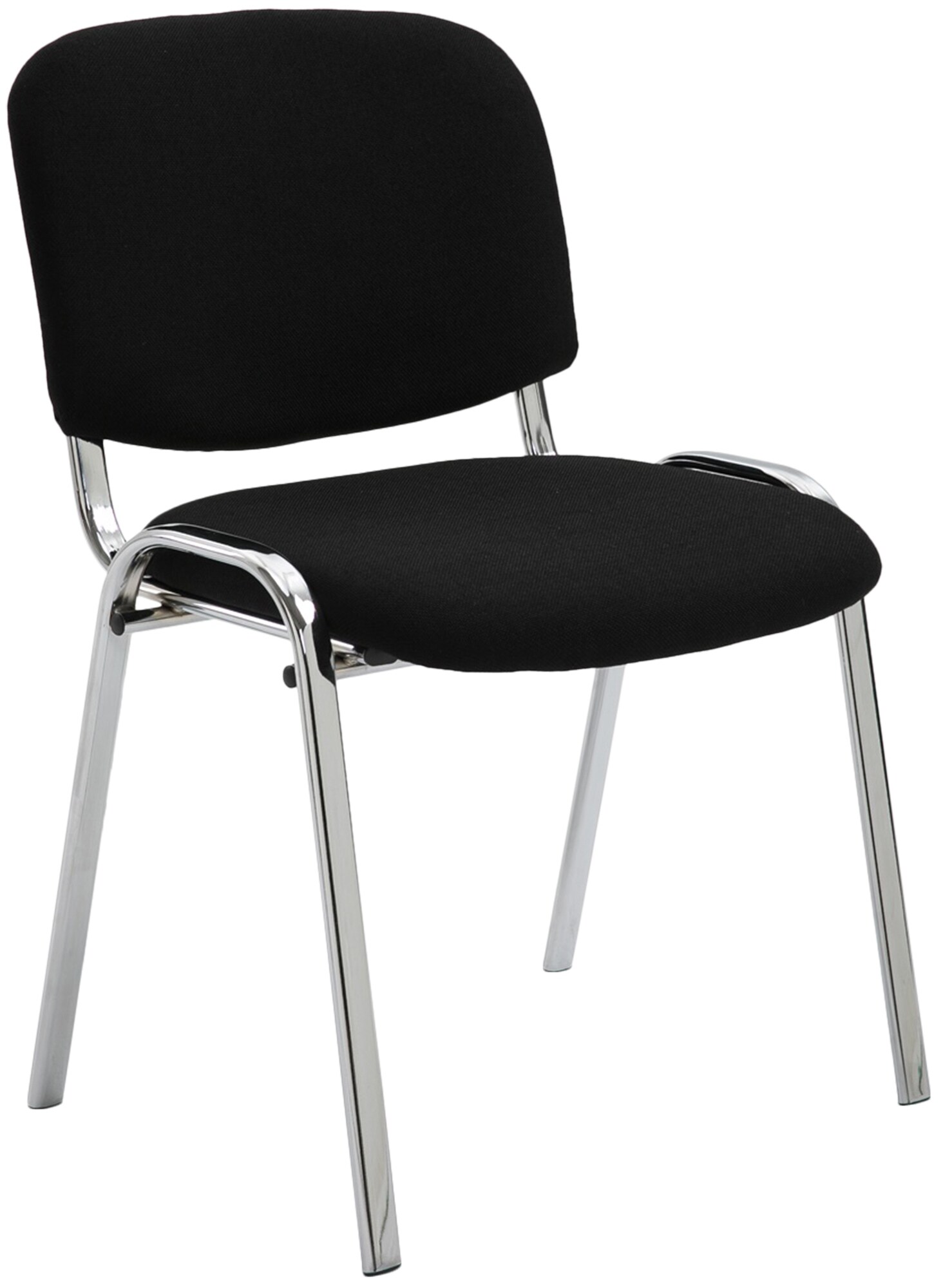 CLP Konferenzstuhl KEN CHROM mit hochwertiger Polsterung und Stoffbezug I Stapelstuhl mit robustem Metallgestell in Chromoptik 