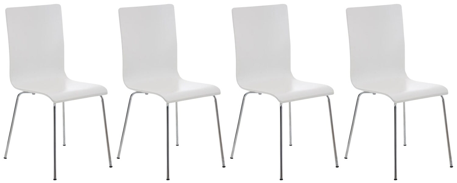 CLP 4er-Set Wartezimmerstuhl PEPE mit ergonomisch geformten Holzsitz und Metallgestell I 4x Konferenzstuhl In verschiedenen Farben …