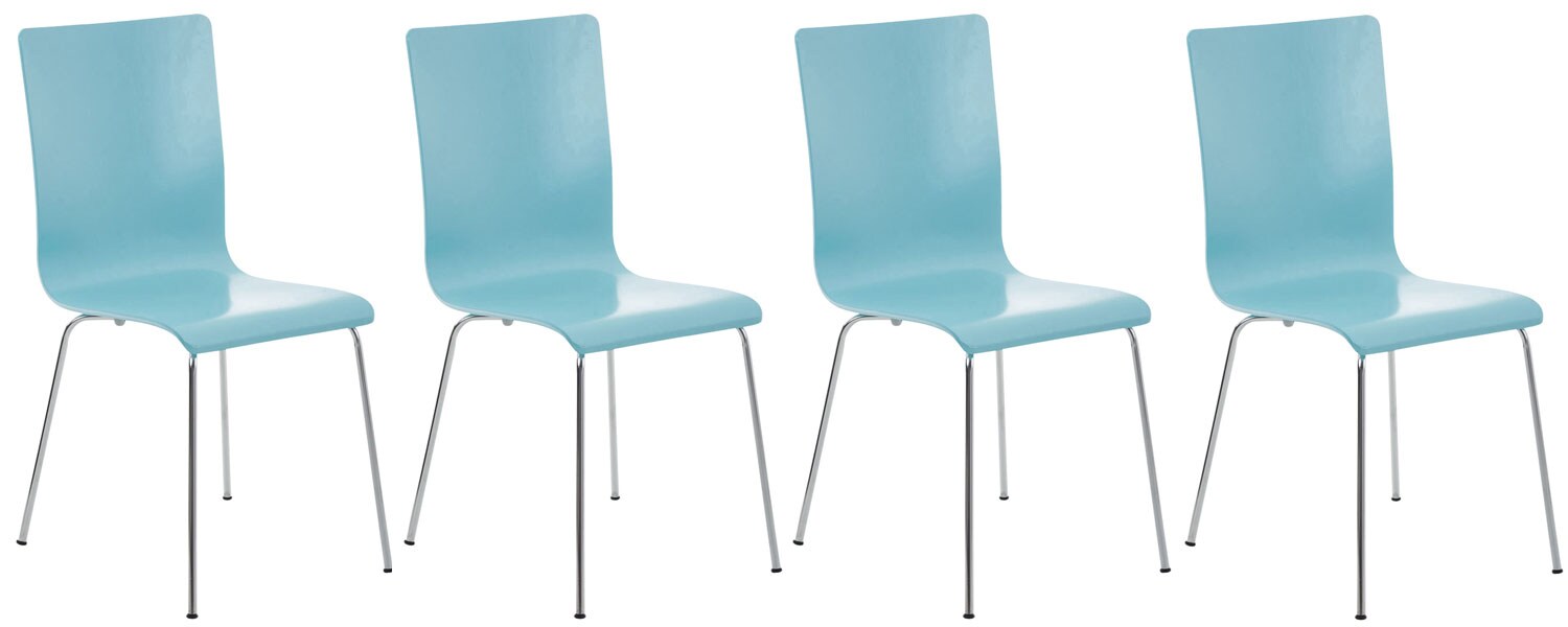 CLP 4er-Set Wartezimmerstuhl PEPE mit ergonomisch geformten Holzsitz und Metallgestell I 4x Konferenzstuhl In verschiedenen Farben …