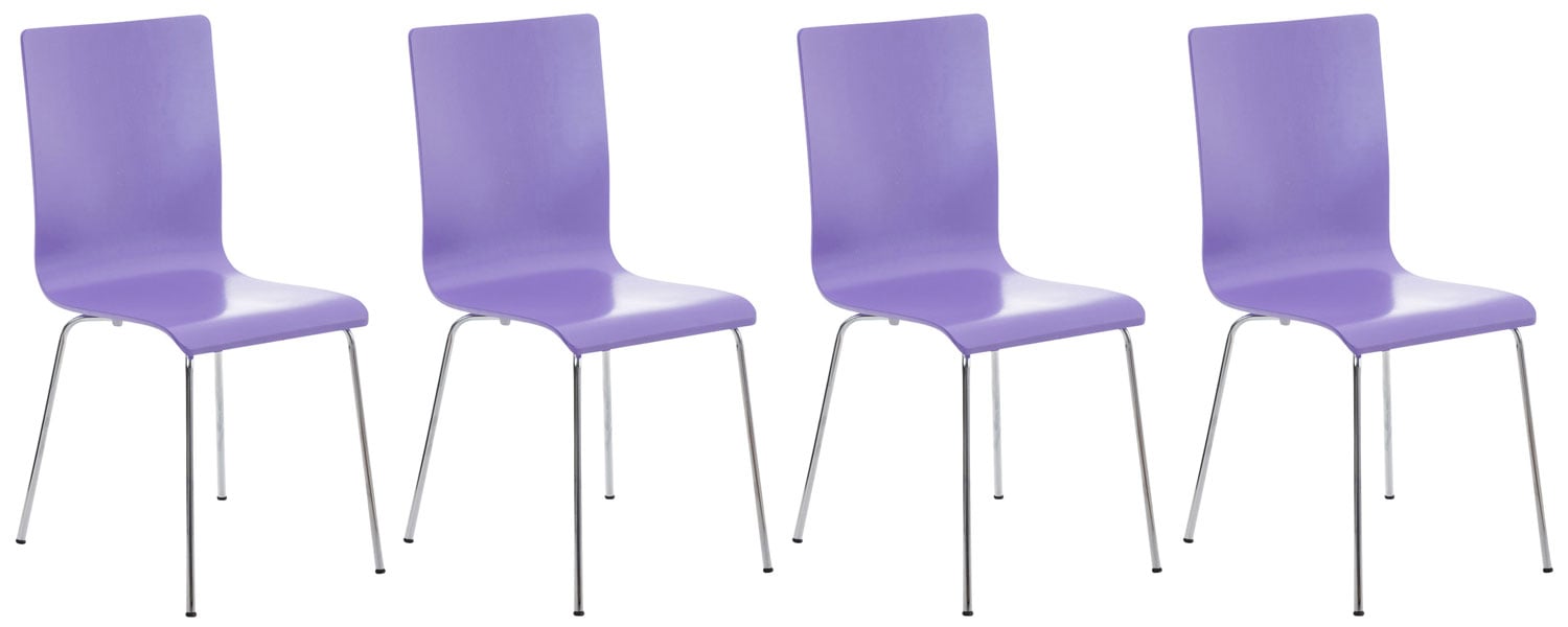CLP 4er Set Besucherstuhl Pepe - Farbe: lila 