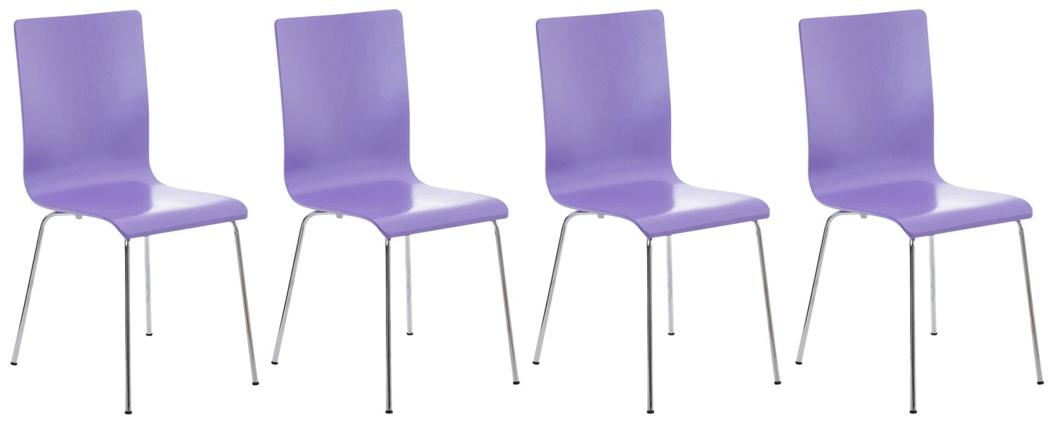 CLP 4er-Set Wartezimmerstuhl PEPE mit ergonomisch geformten Holzsitz und Metallgestell I 4x Konferenzstuhl In verschiedenen Farben …