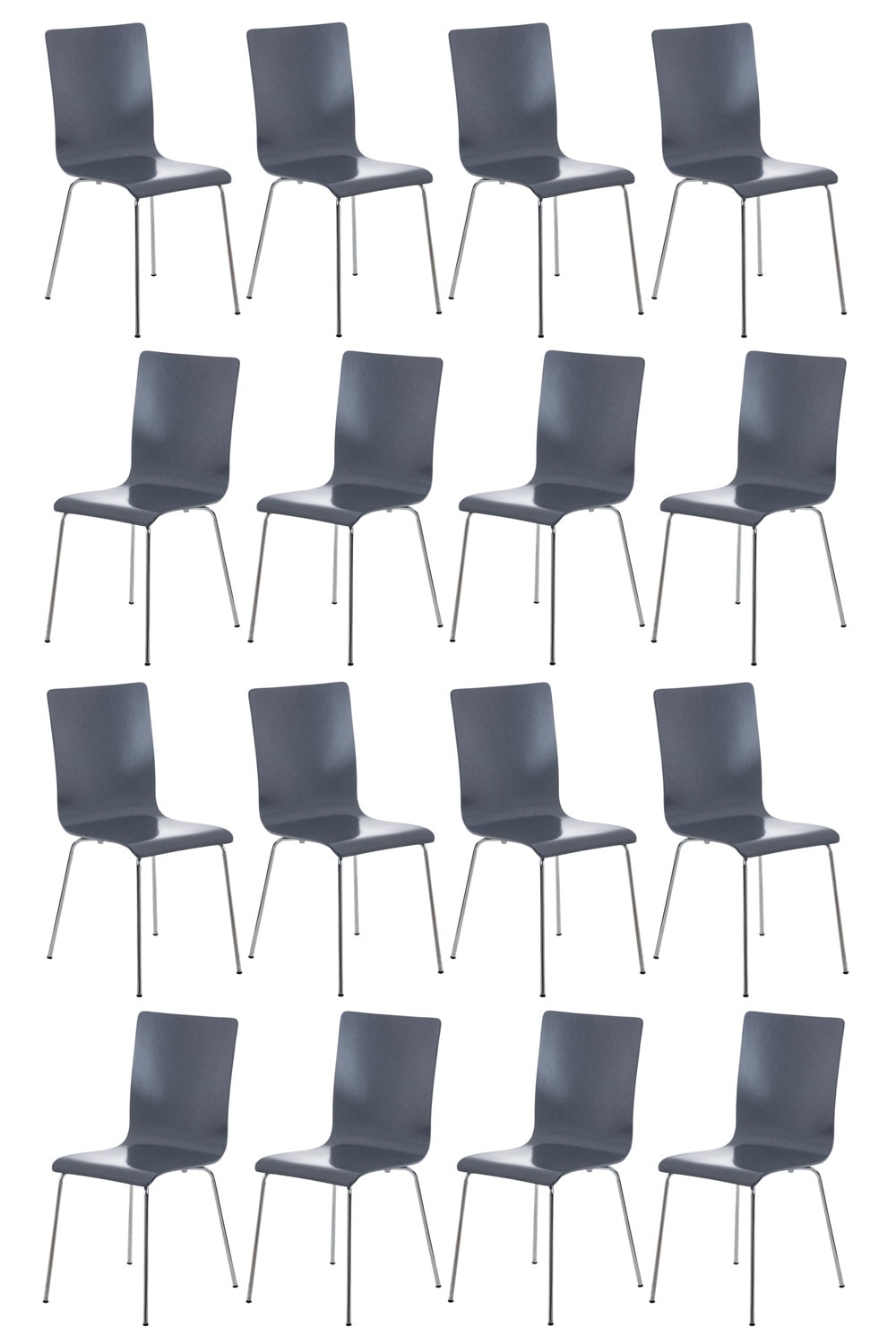 CLP 16er Set Besucherstuhl Pepe Farbe: grau