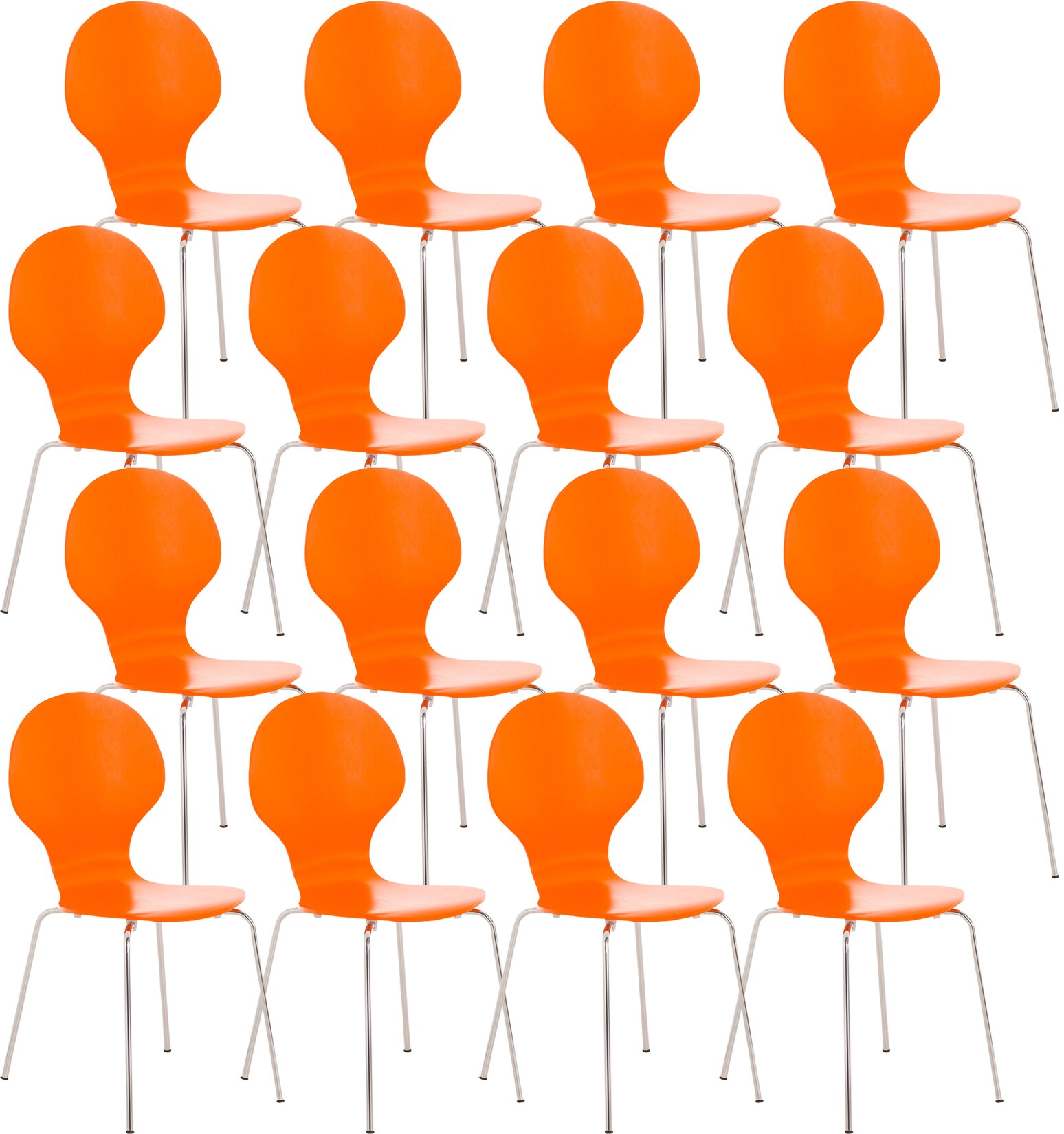 CLP 16er Set Besucherstuhl Diego Farbe: orange