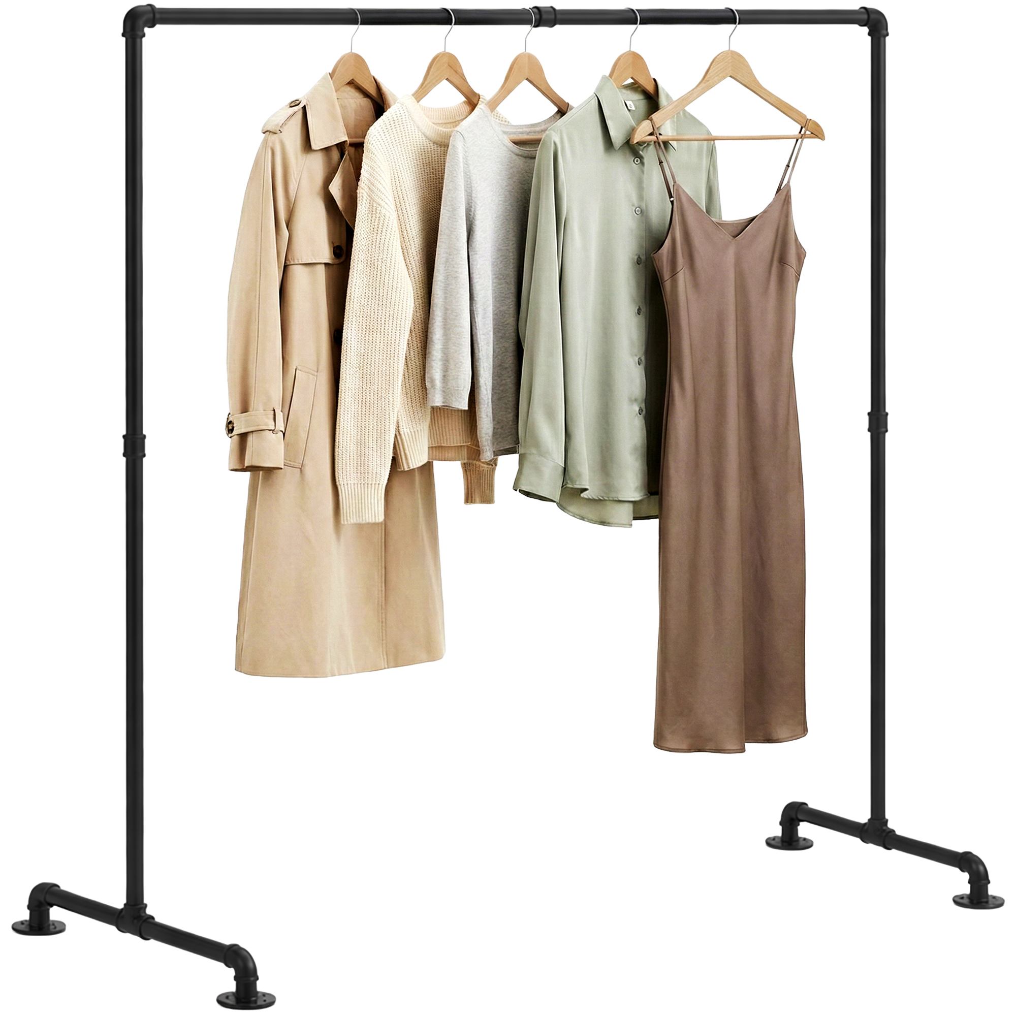 CLP Kleiderst&auml;nder stabil Jersey, freistehend breitenverstellbar, Kleiderstange aus Metall im Industrial Design, Garderobenst&auml;nder 