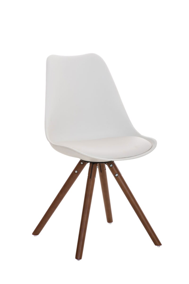 CLP Stuhl Pegleg Rund walnuss | Farbe: wei&szlig;, Gestell Farbe: walnuss 